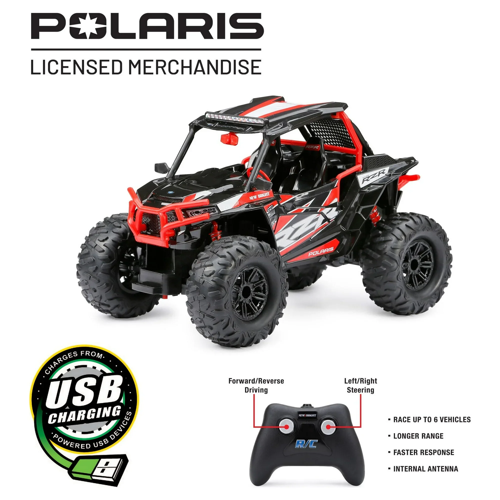 1:14 Scale R/C Polaris RZR, RED/BLUE USB
