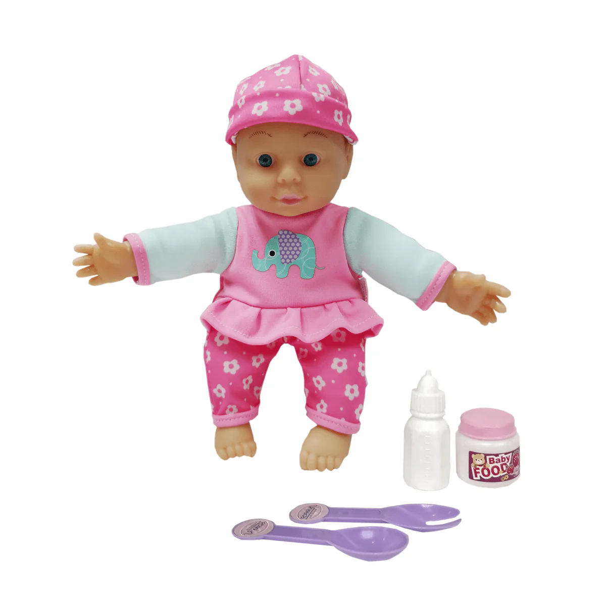 11in Lazy Baby Doll With milk Bottle - 4 Sounds - Image 2