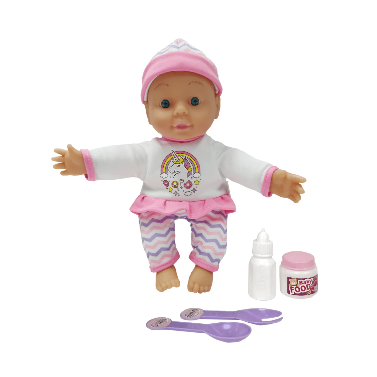 11in Lazy Baby Doll With milk Bottle - 4 Sounds - Image 3