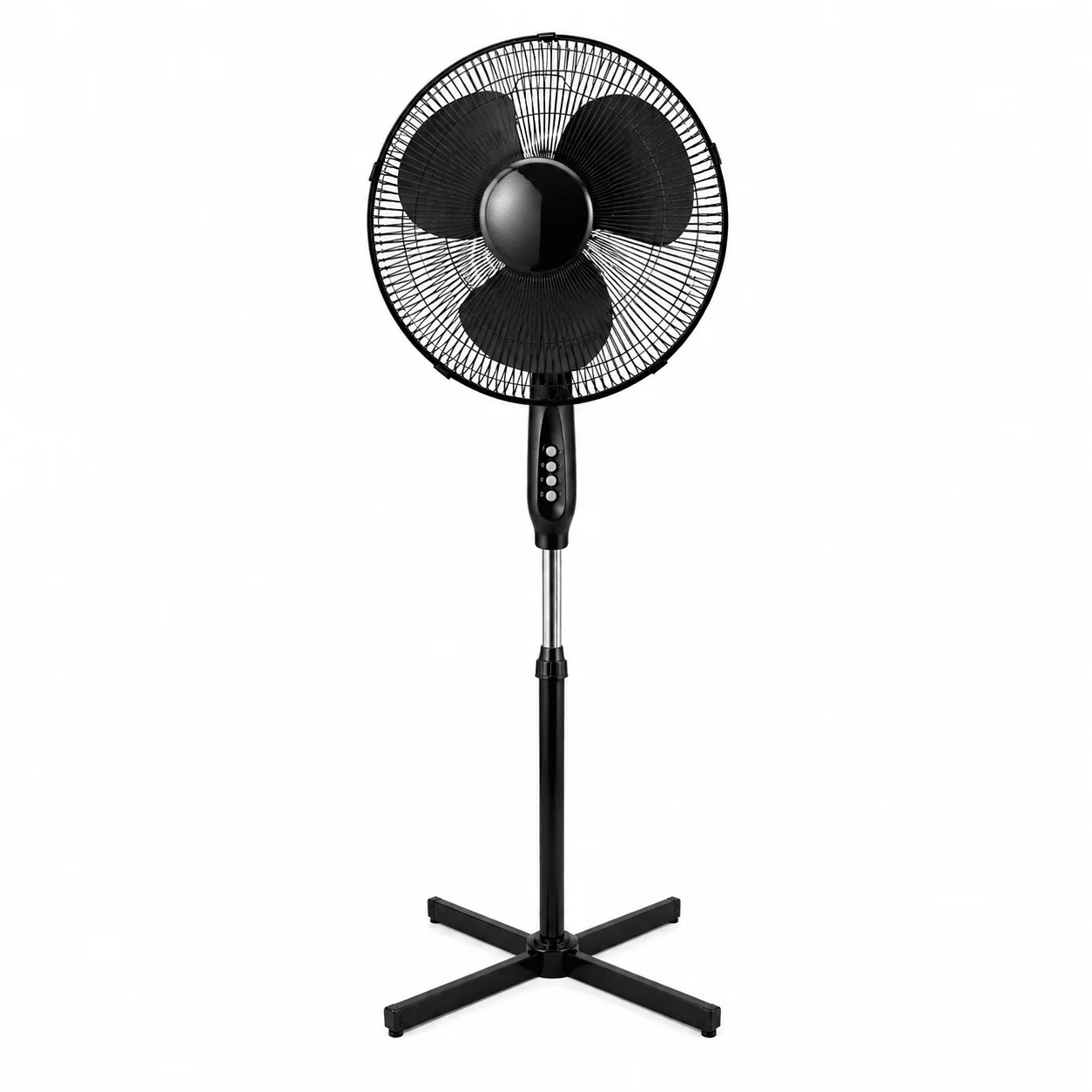 16” Pedestal Floor Fan – Black Adjustable Cooling Fan