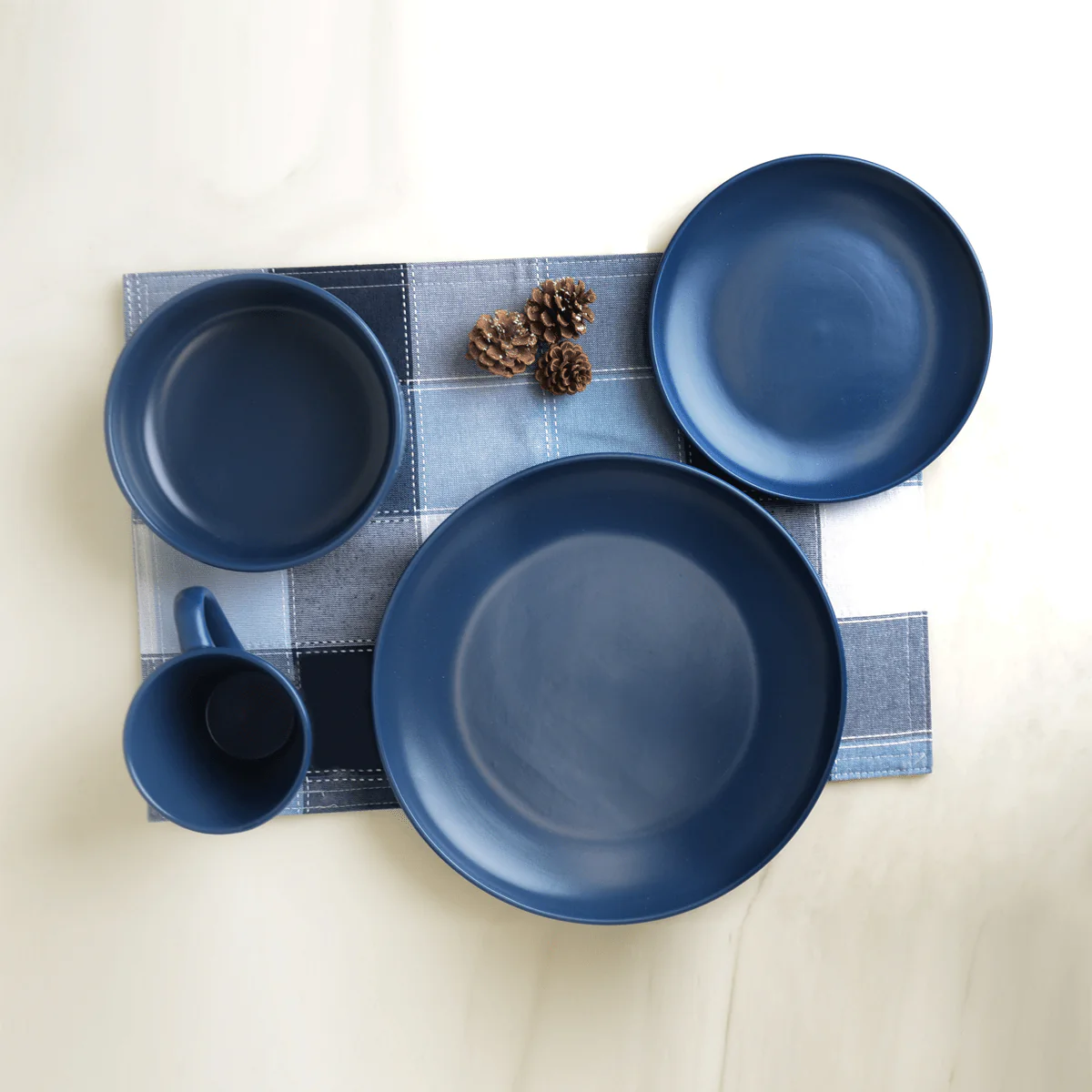 16-Piece Dinnerware Set | Matte Midnight Blue Glazed