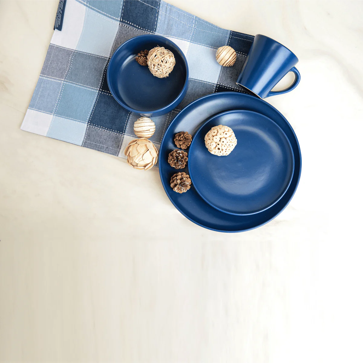 16-Piece Dinnerware Set | Matte Midnight Blue Glazed - Image 2