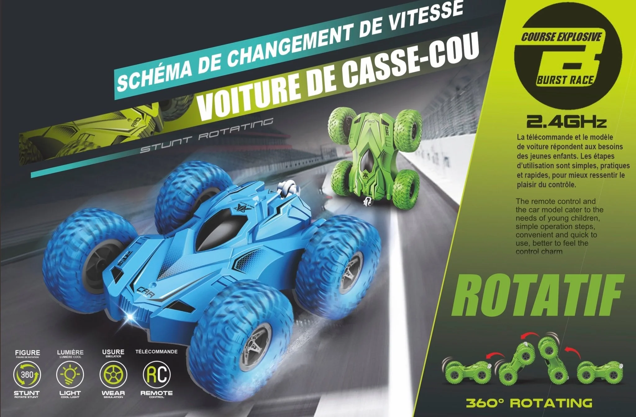 2.4G Wireless Remote-Control Stunt Car
