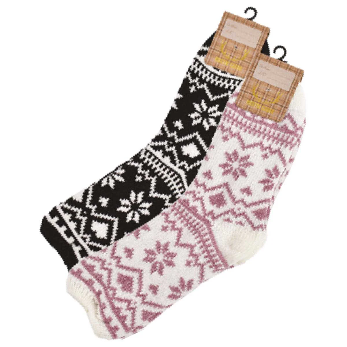 2 Pk Chenille Socks Mid Calf