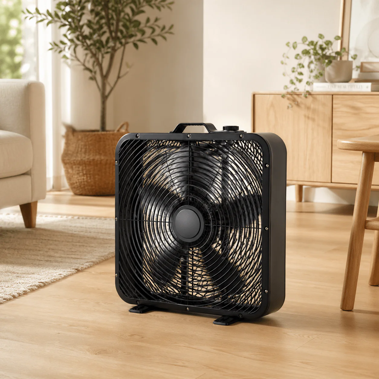 20” Box Fan – 3-Speed Cooling Fan in Black - Image 2