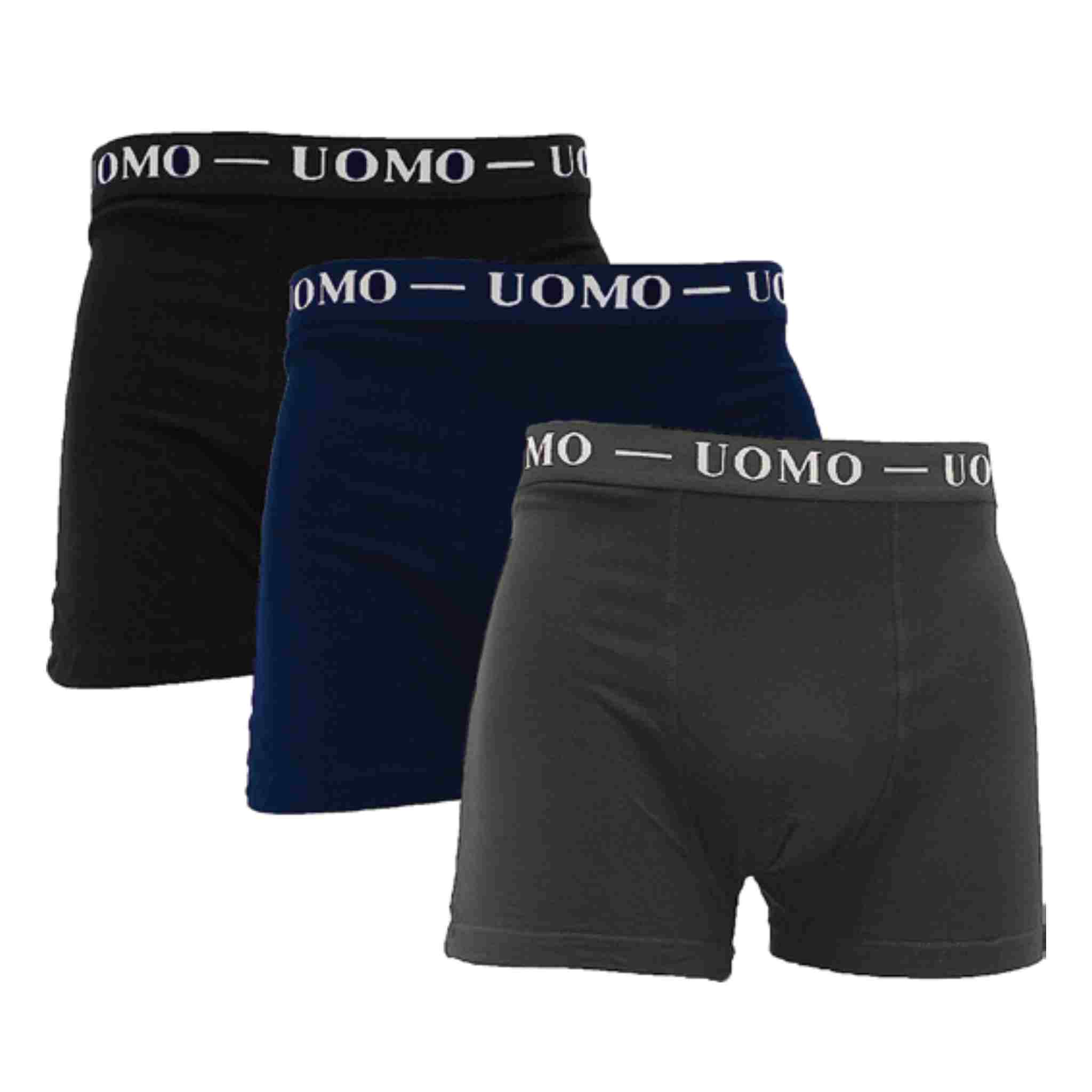3-Pack Solid Boxer Briefs with Logo Waistband