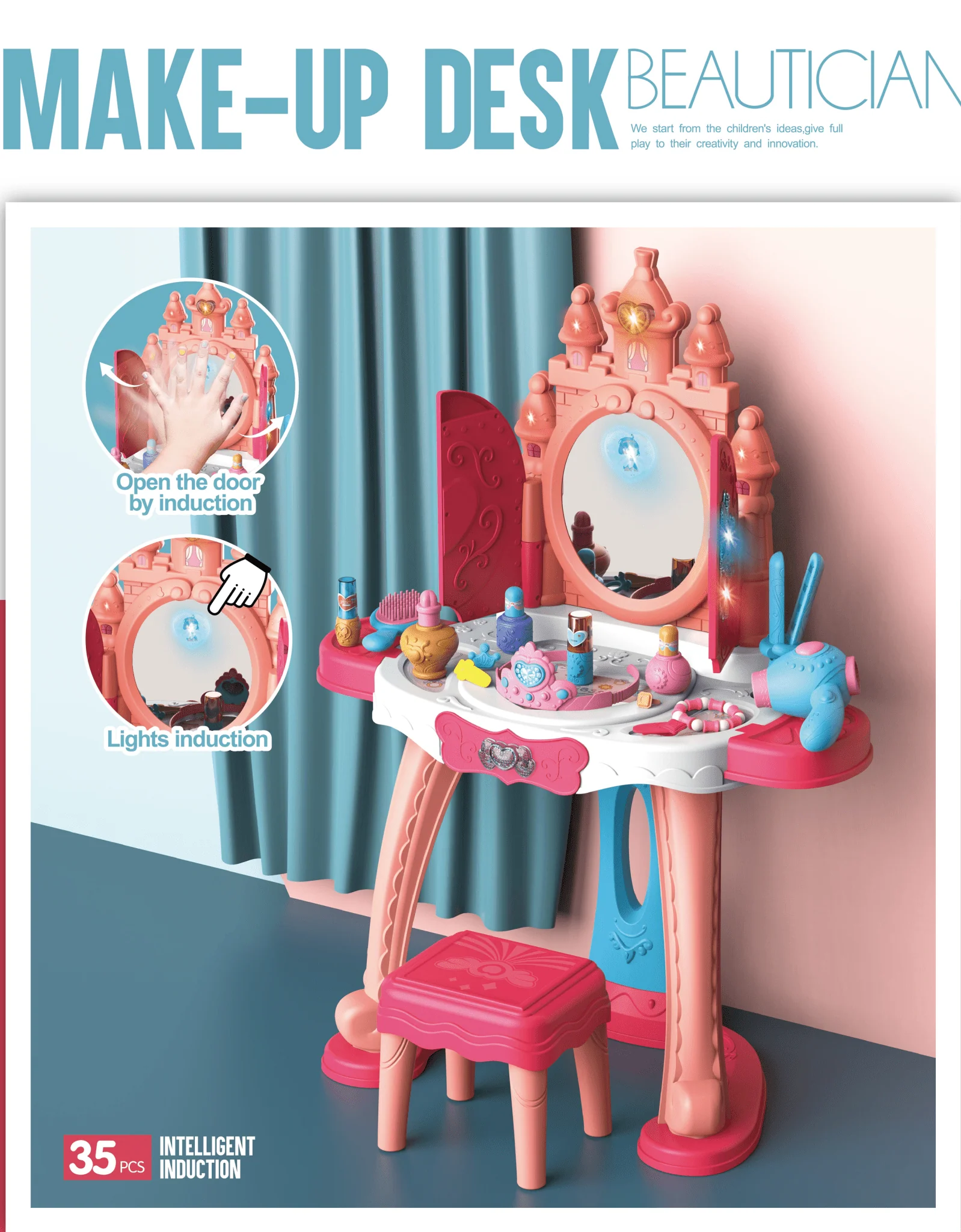 35 Pieces - Kids Luxury Dresser with Chair