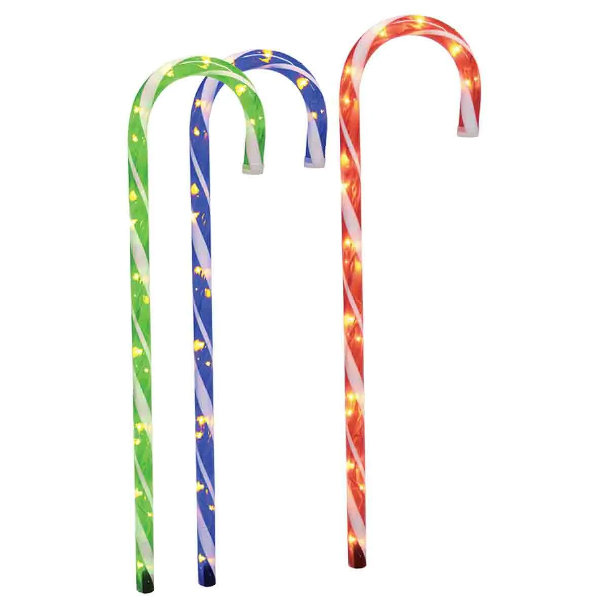 3pc 71.12CM Candy Cane Stake With 50 Outdoor Light