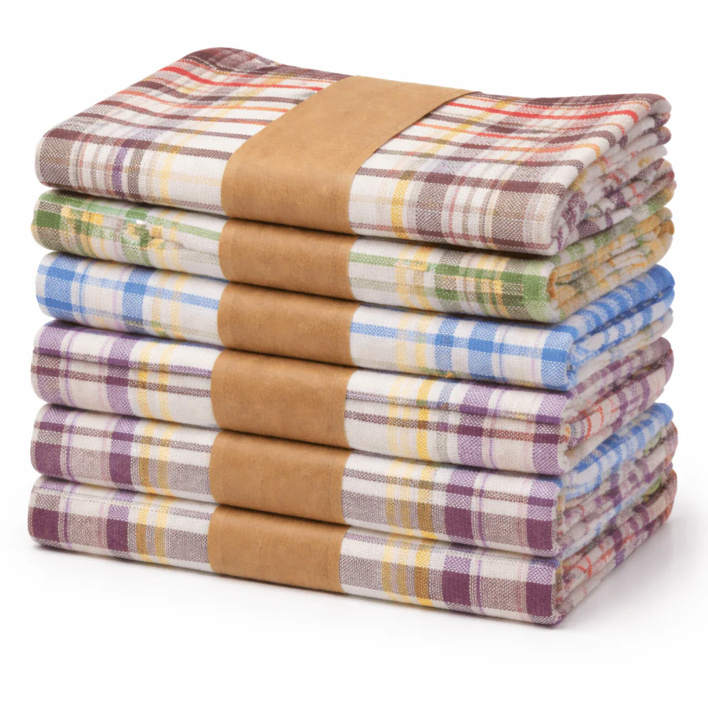 6-Pack Plaid Kitchen Towels – Soft & Absorbent Everyday Essentials