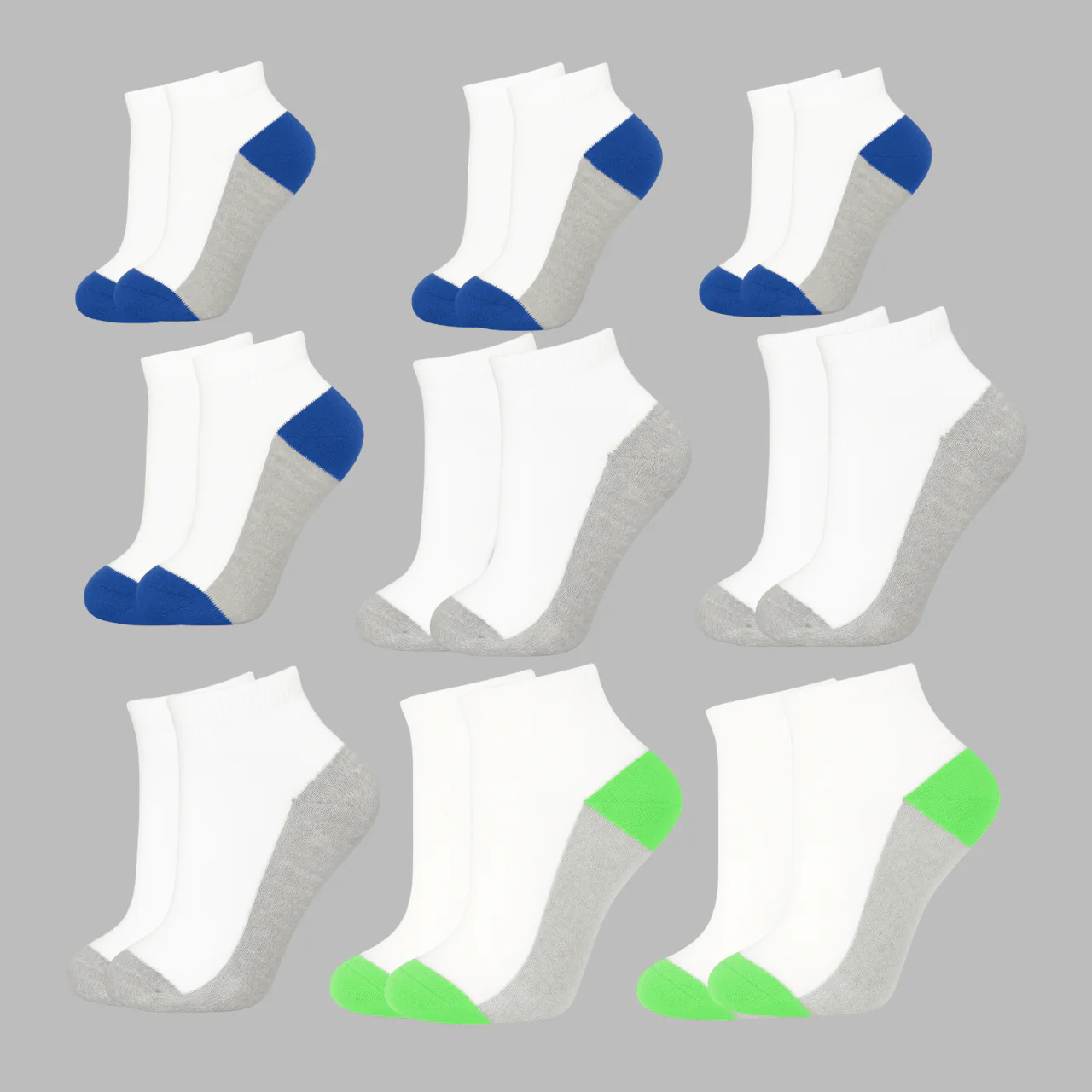 8-Pack Sport Ankle Socks (Ages 7–9)