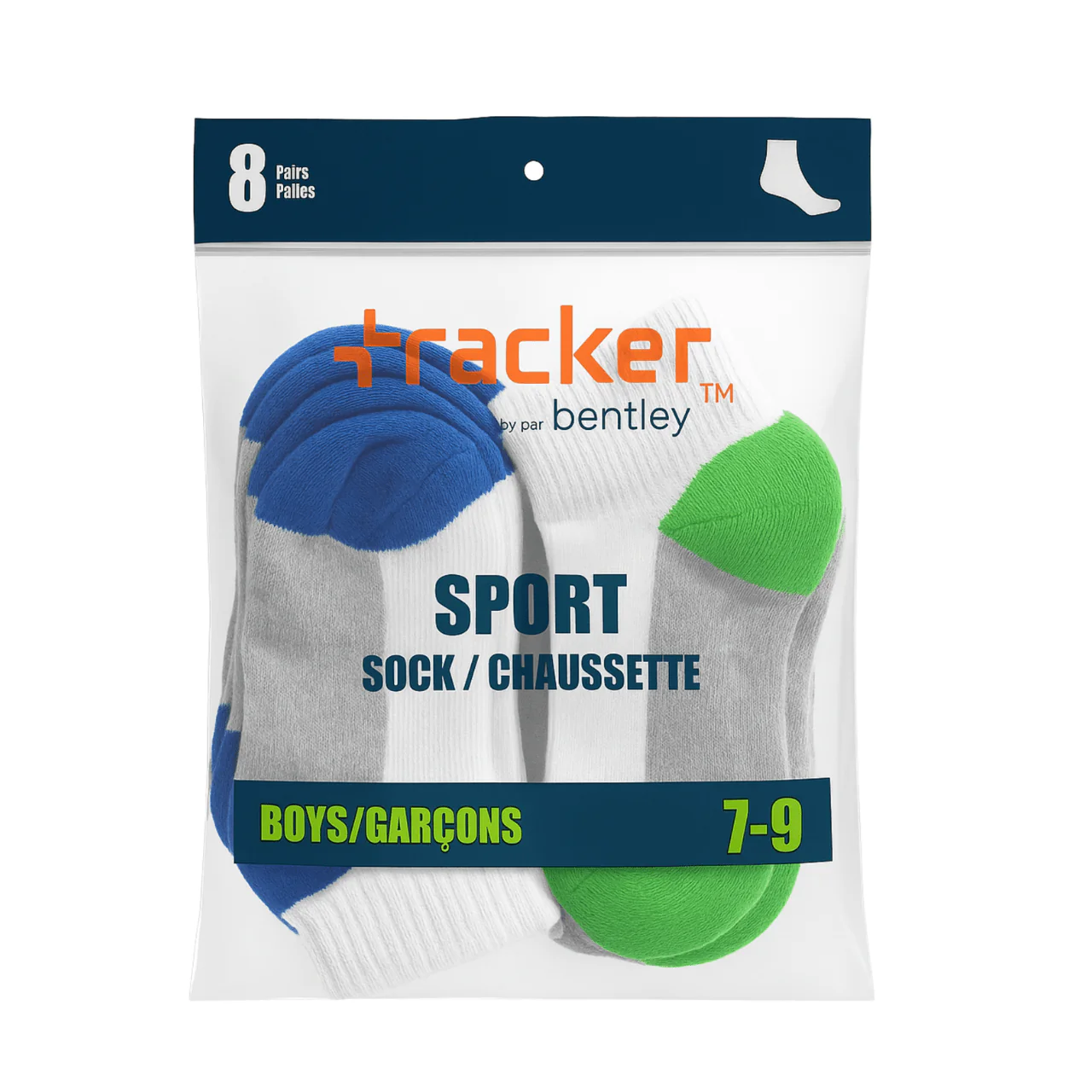 8-Pack Sport Ankle Socks (Ages 7–9) - Image 2