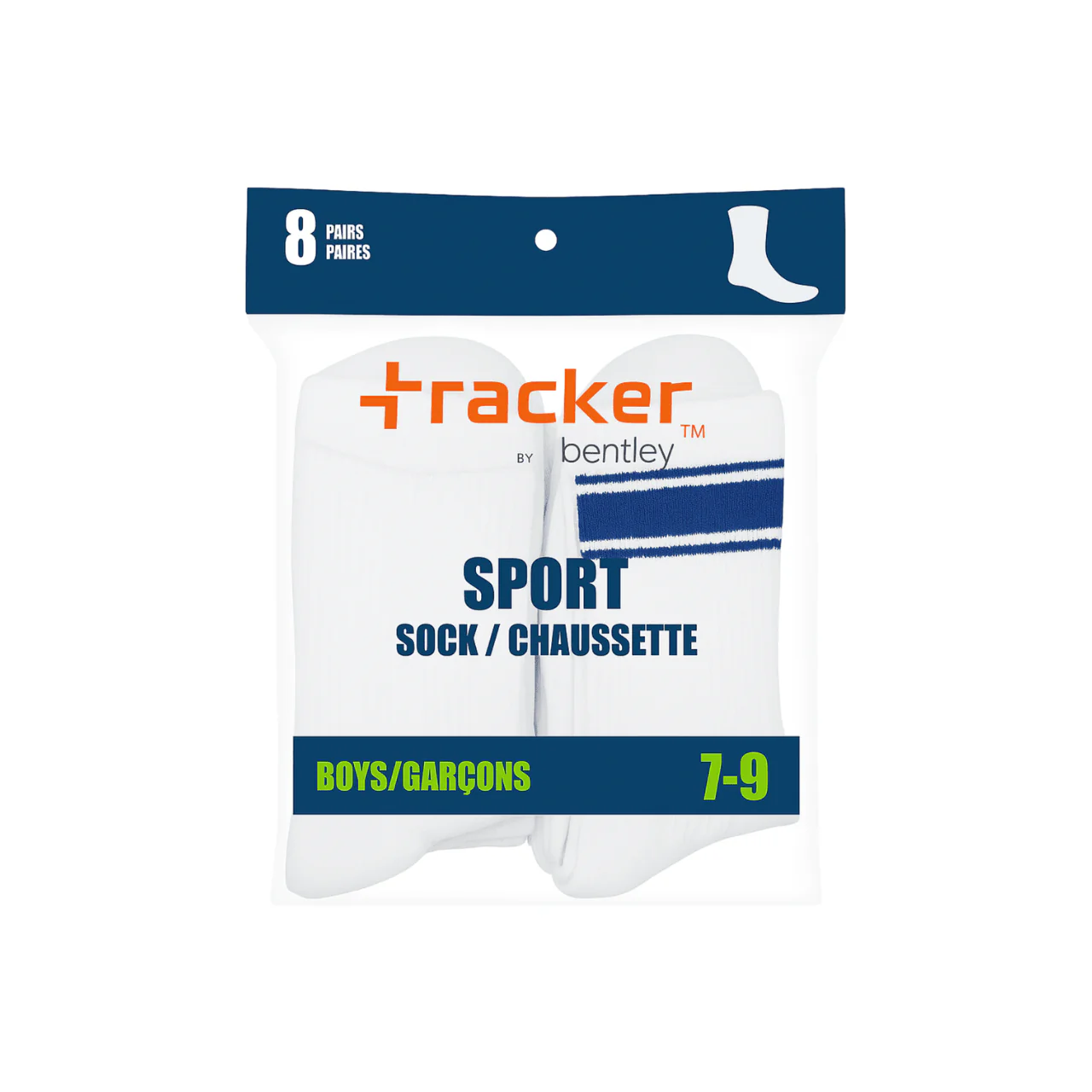 8-Pack Sport Crew Socks (Ages 7–9) - Image 2