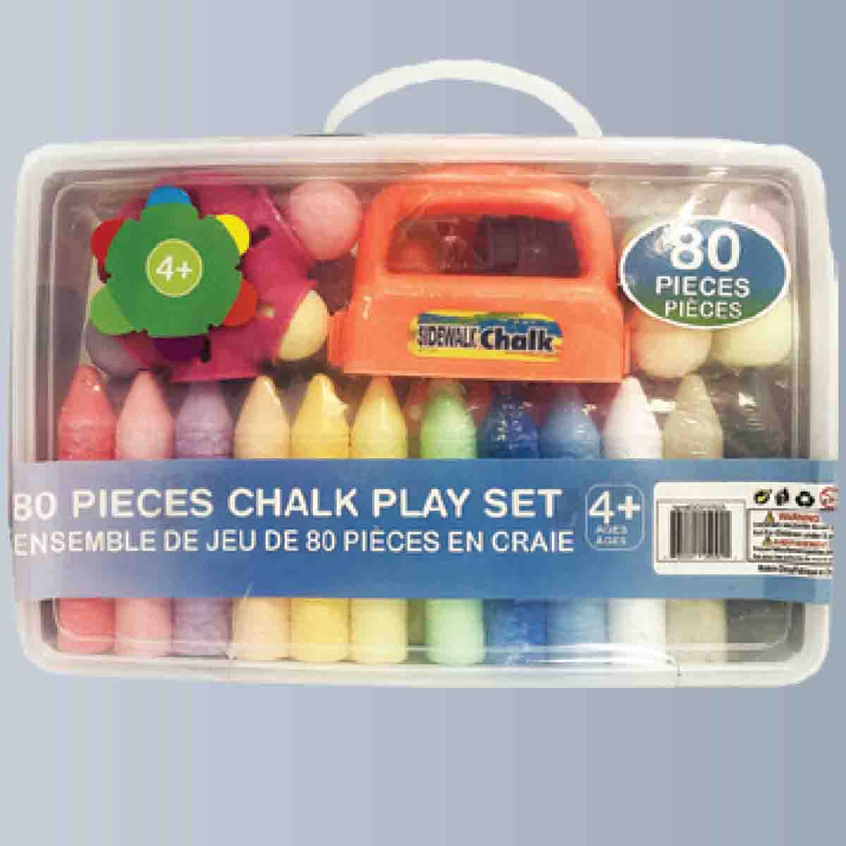 80 Pcs Side Walk Chalks Combination