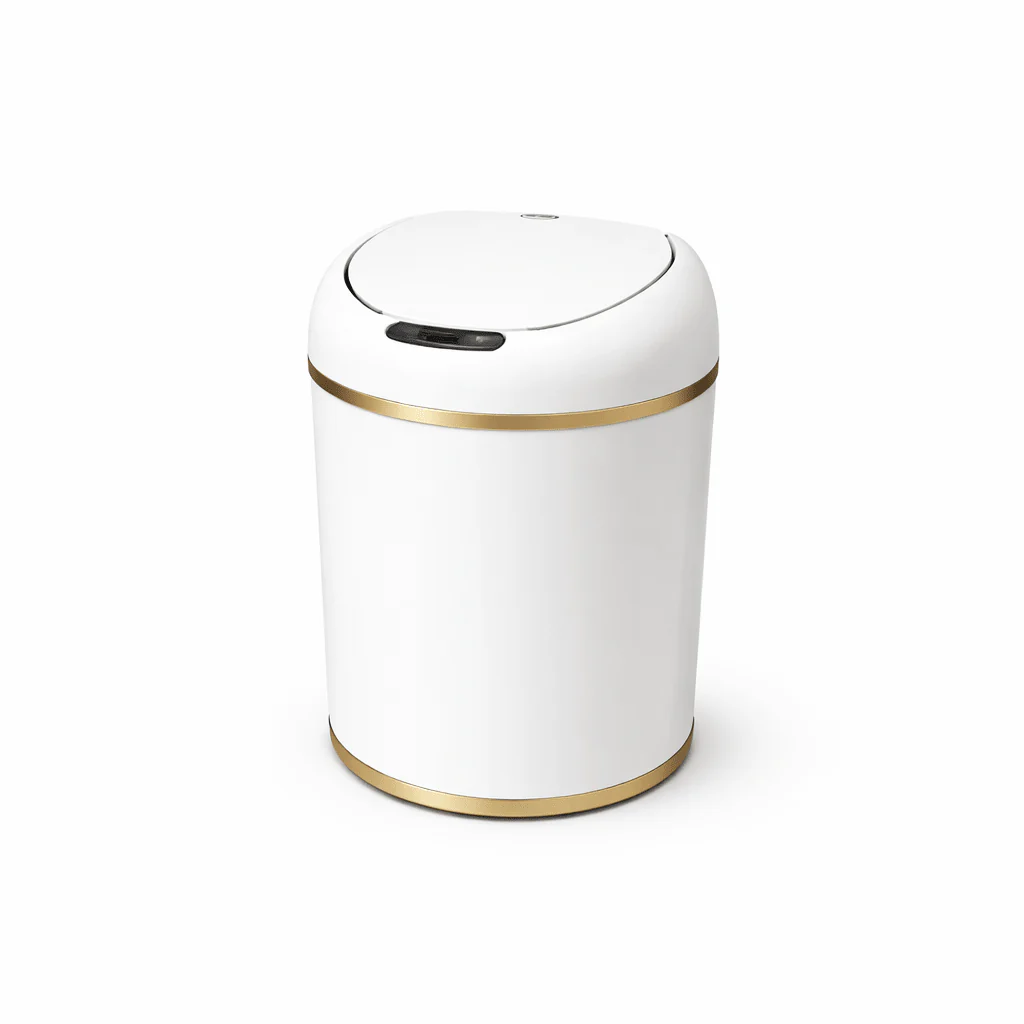 9L Motion Sensor Trash Can – White Touchless Waste Bin
