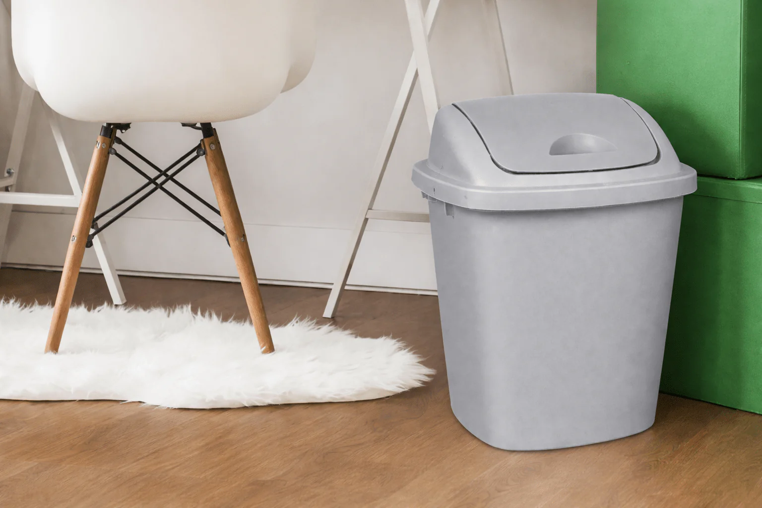 40L Swing Lid Trash Can - Image 5