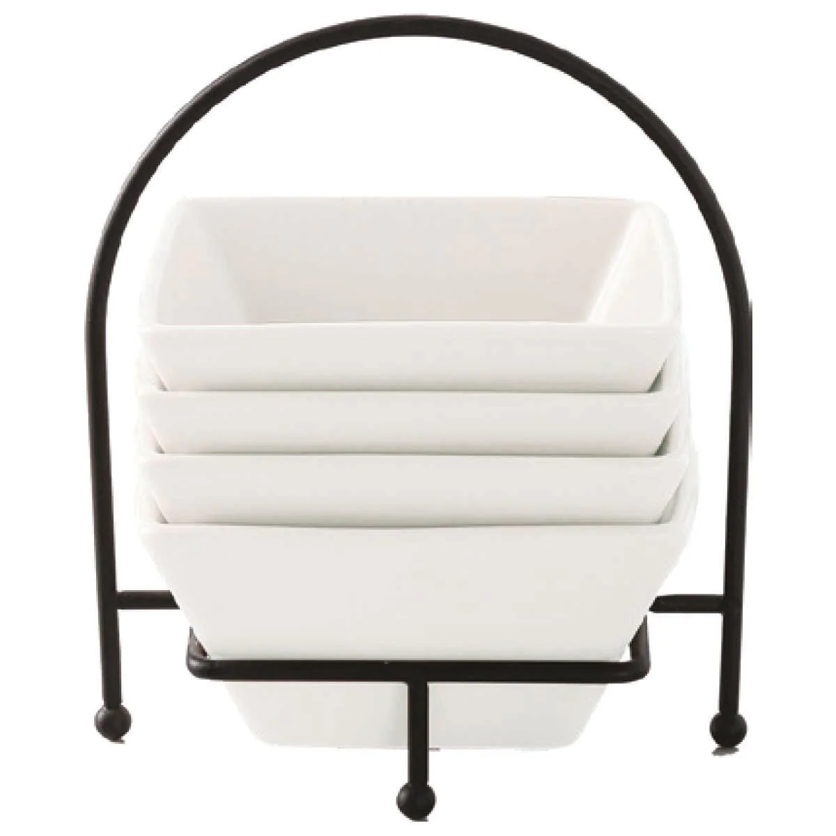 A La Cuisine - 4pcs 5" Stackable Square Bowl With Rack