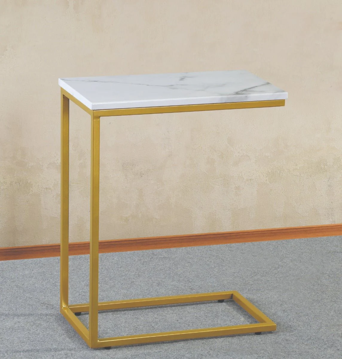 Accent Rectanguler Table W/gold Frame