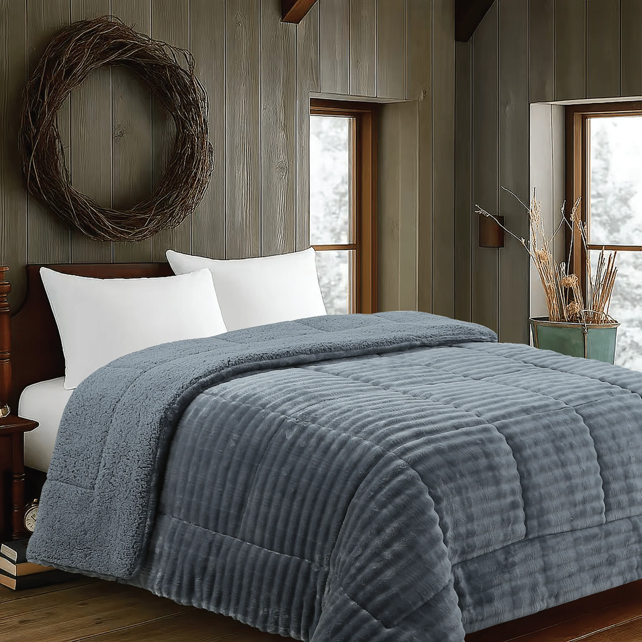 ANTON 1Pc Comforter Textured Velour