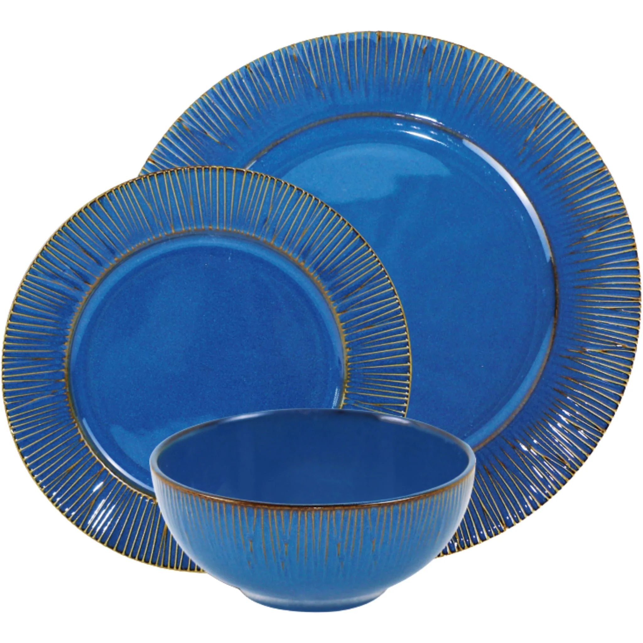 AQUAMARINE - 12 Piece Dinner Sets Stoneware Reactive