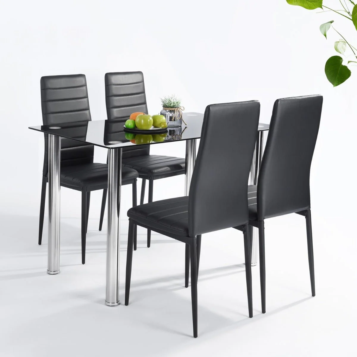 Atelier Du Nord - Xacharia 5pc Dining Room Table Tempered Glass - Image 2