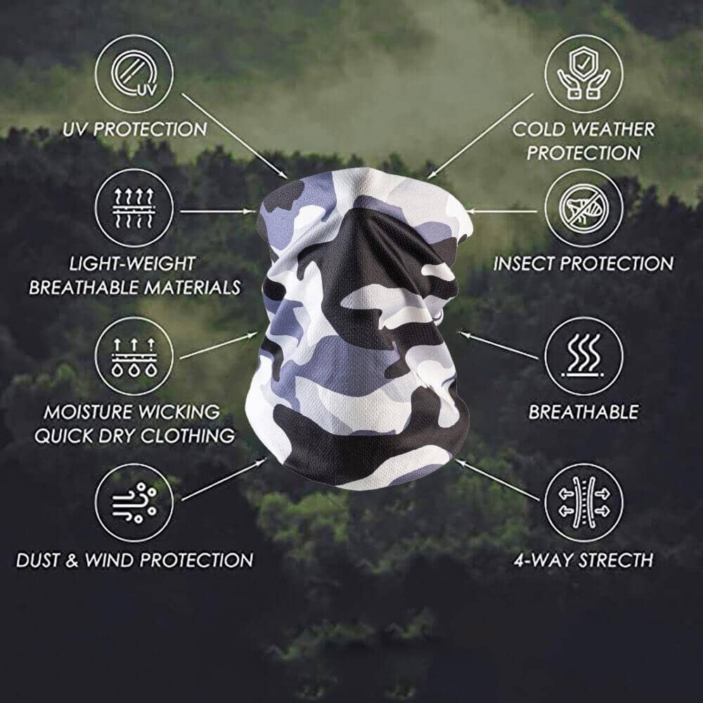 Bandana Face Mask - Black Camo - Image 3