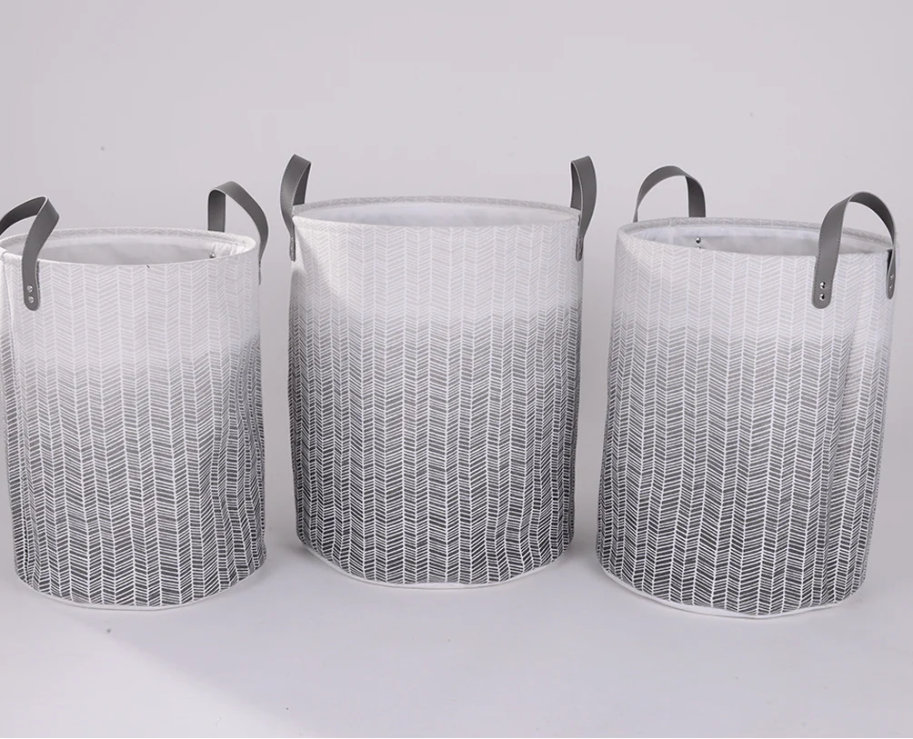 Basket  Grey Chevron Fabric - Image 4
