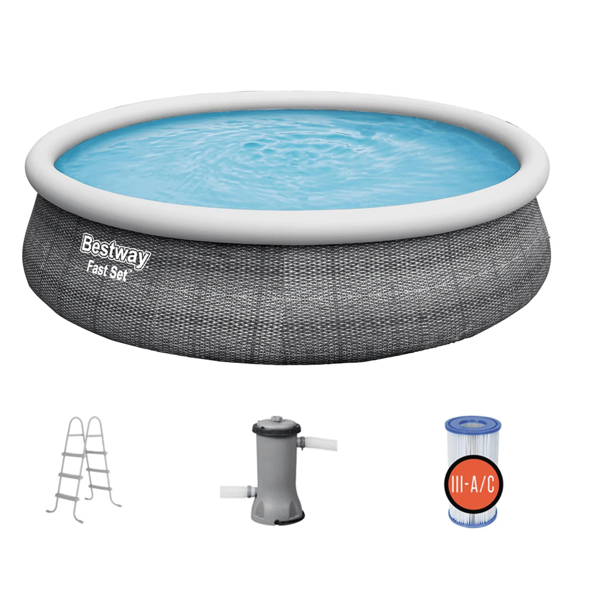 Bestway Fast Set 15’ x 42” Round Inflatable Pool Set - Image 6
