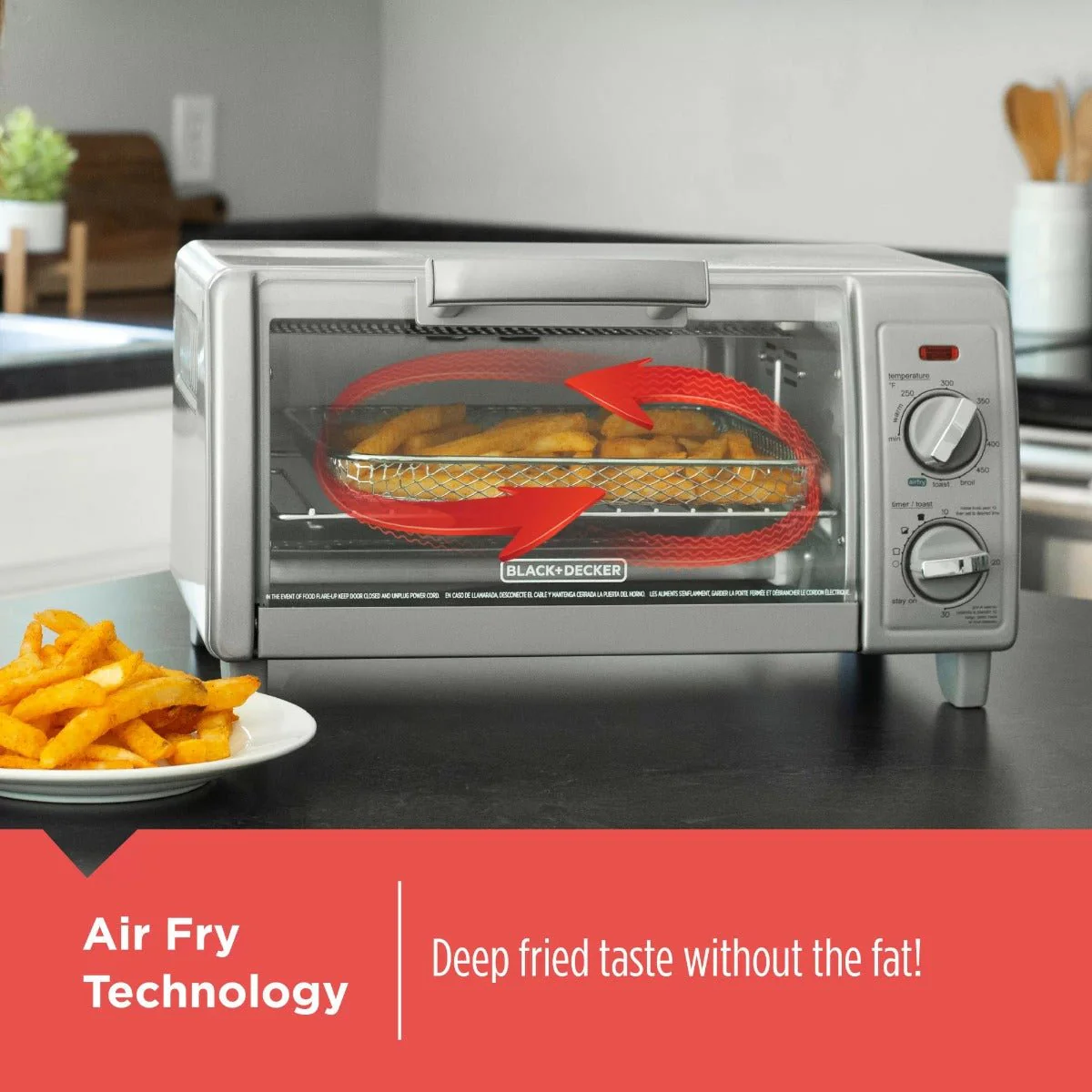 BLACK+DECKER | Crisp 'N Bake Air Fry 4-Slice Toaster Oven - Image 4