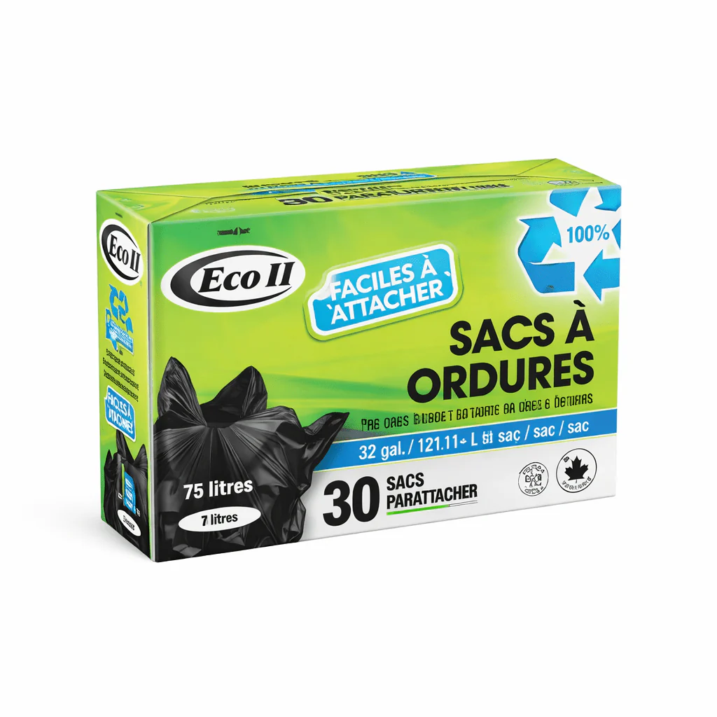 Black Garbage Bags 30 Pack – Durable Easy-Tie Trash Bags (26 x 36 in)