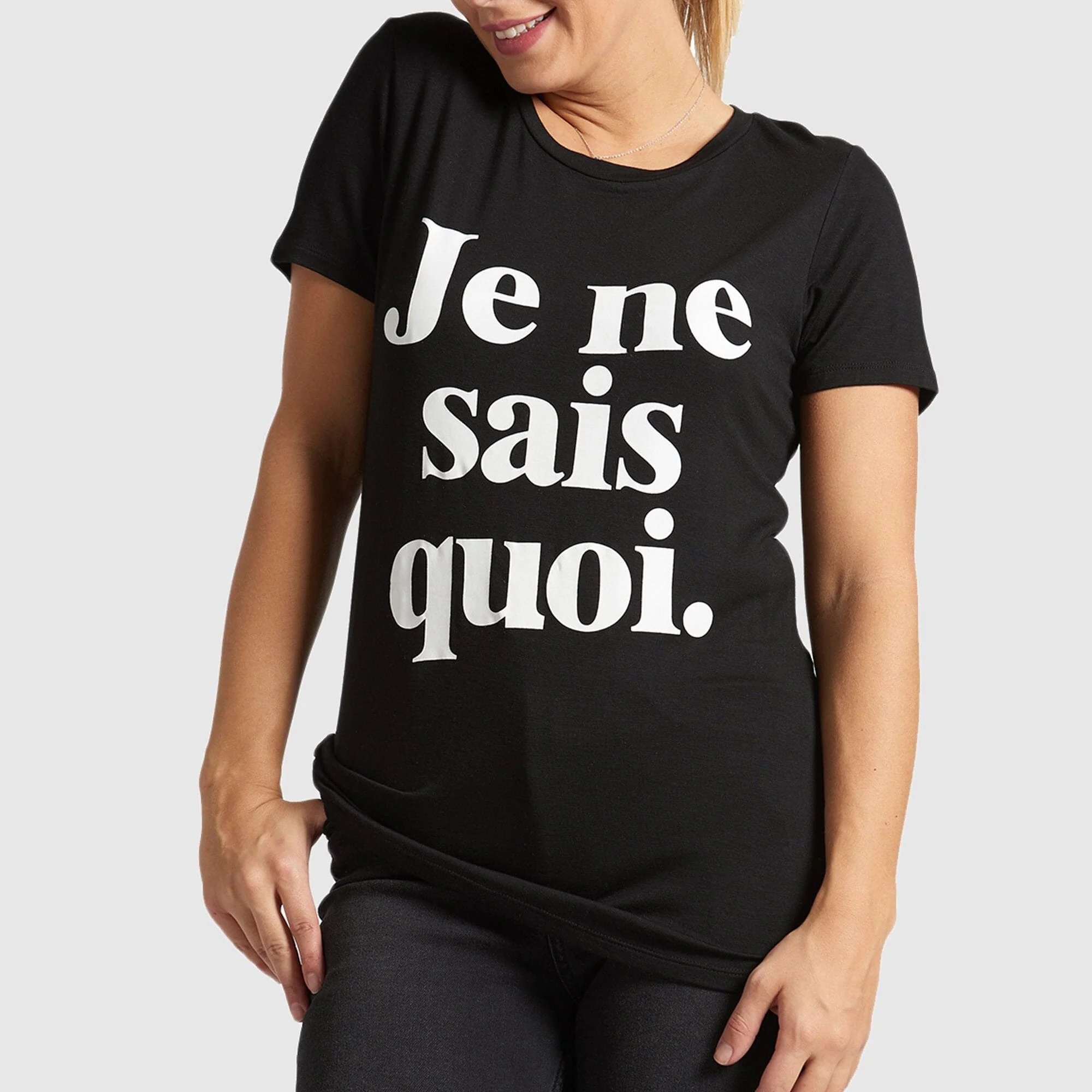 Black Graphic Letter T-Shirt - Je ne sais quoi. - Image 3