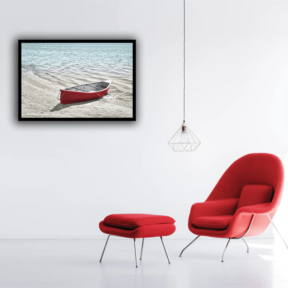 Boat on the beach Canvas - Image 2