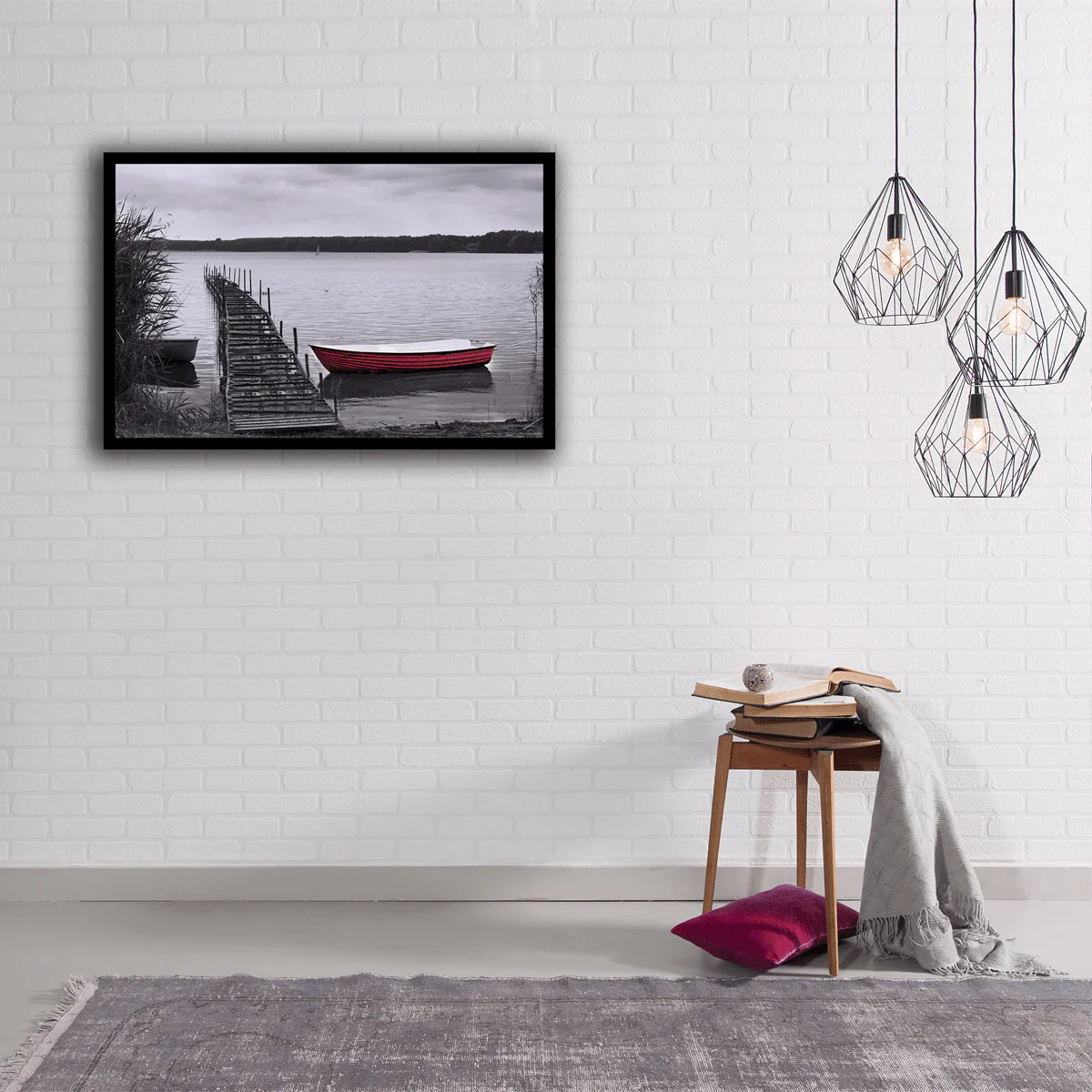 Boat on the beach Canvas - Image 4