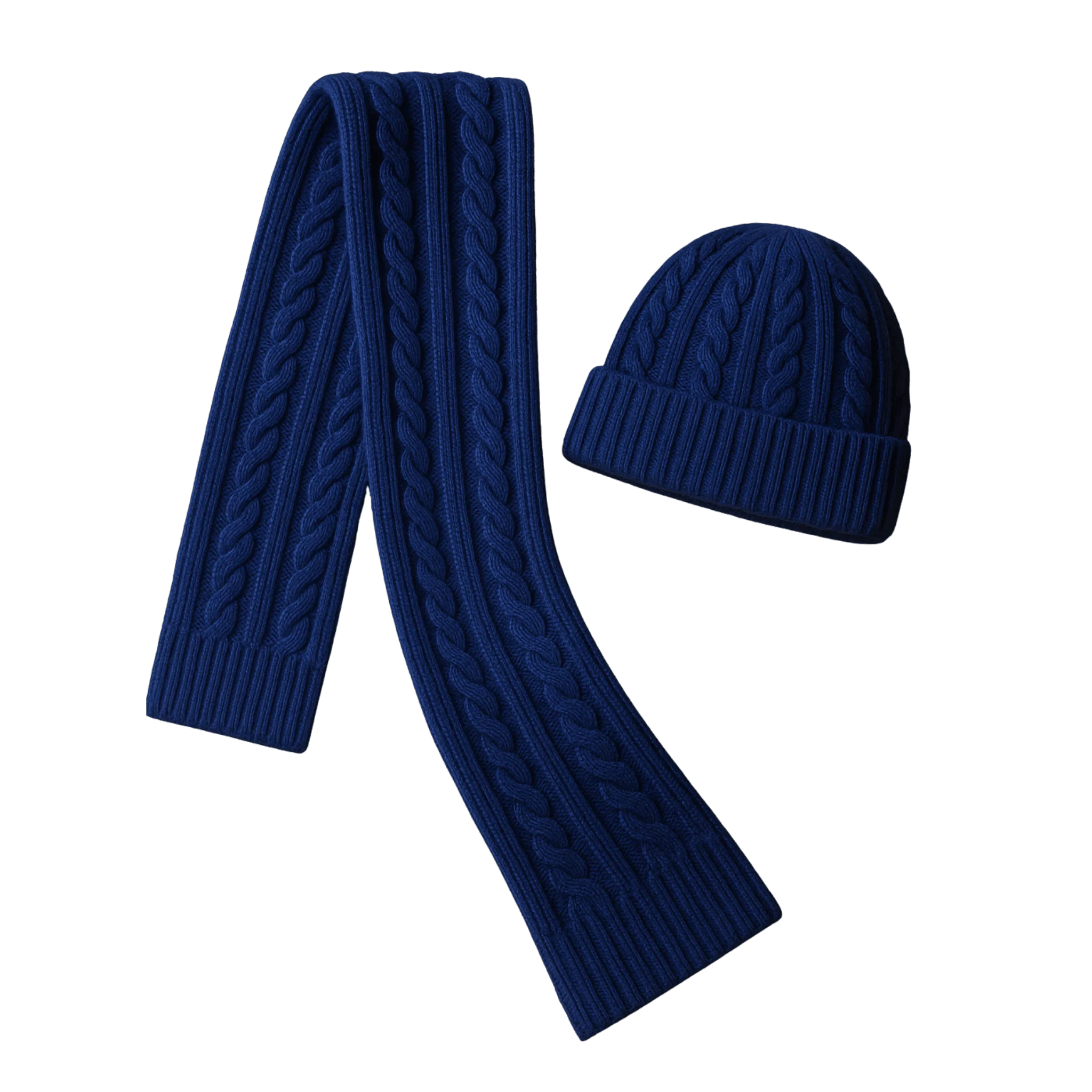 Cable Knit Beanie & Scarf Set
