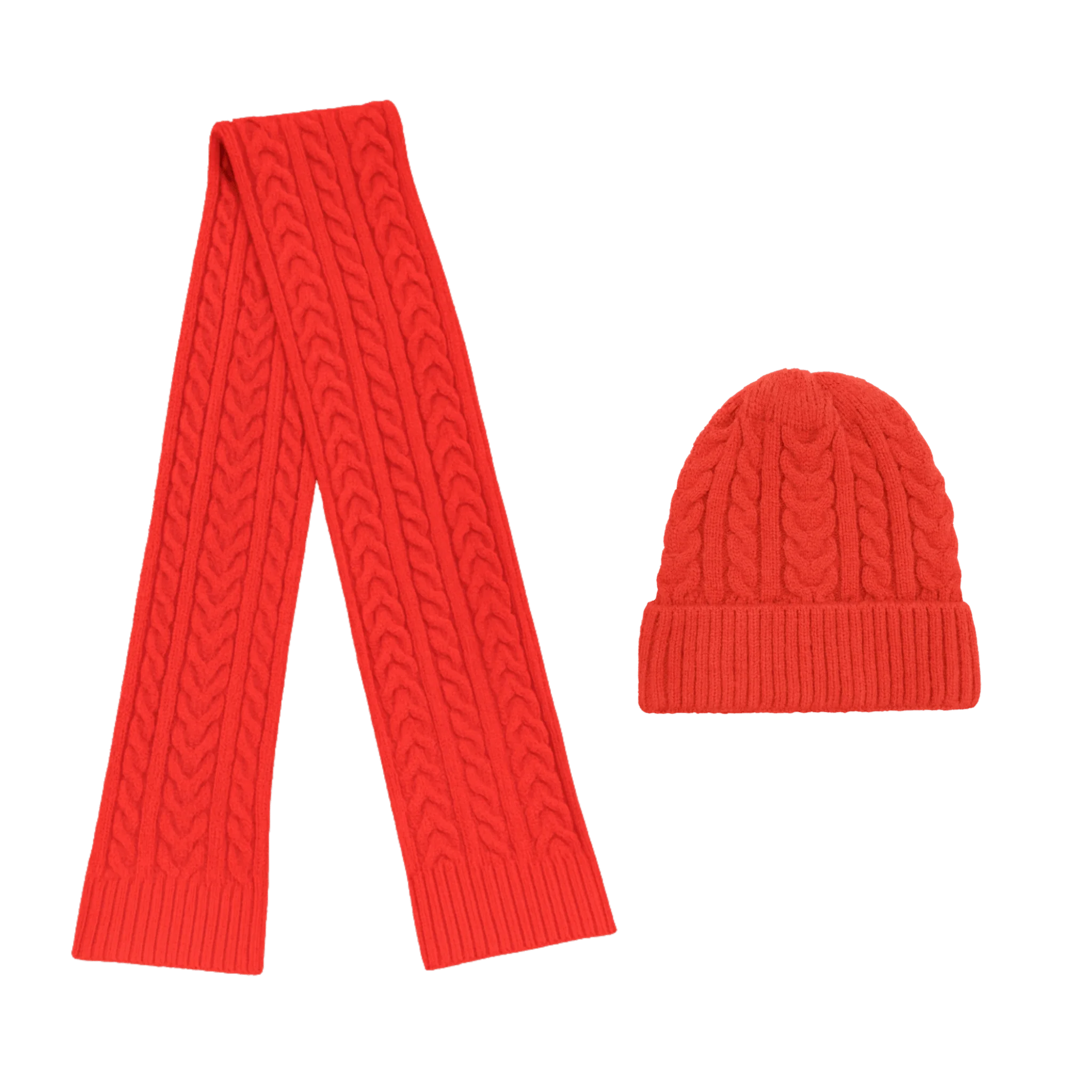 Cable Knit Beanie & Scarf Set - Image 4
