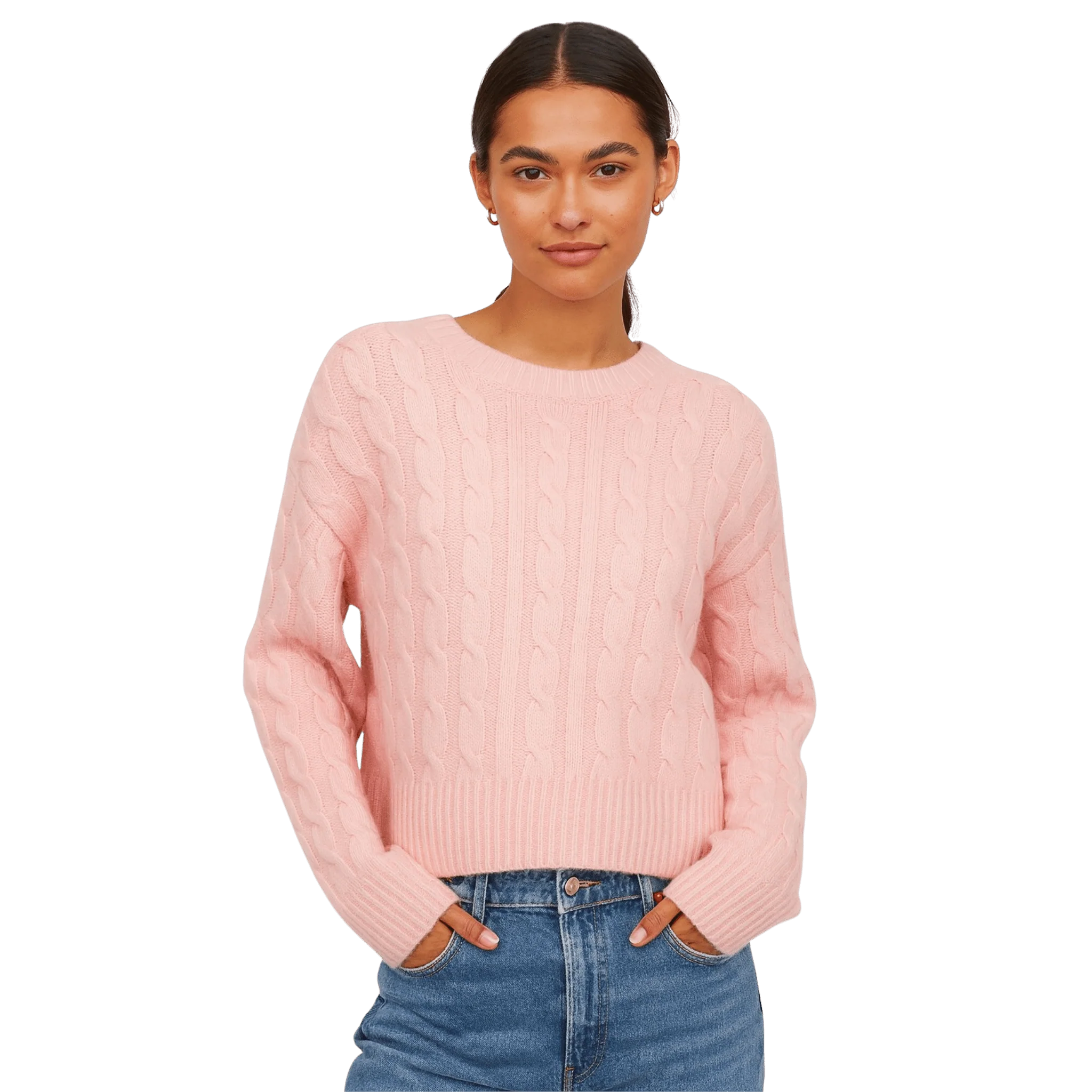 Cable Knit Crew Neck Sweater