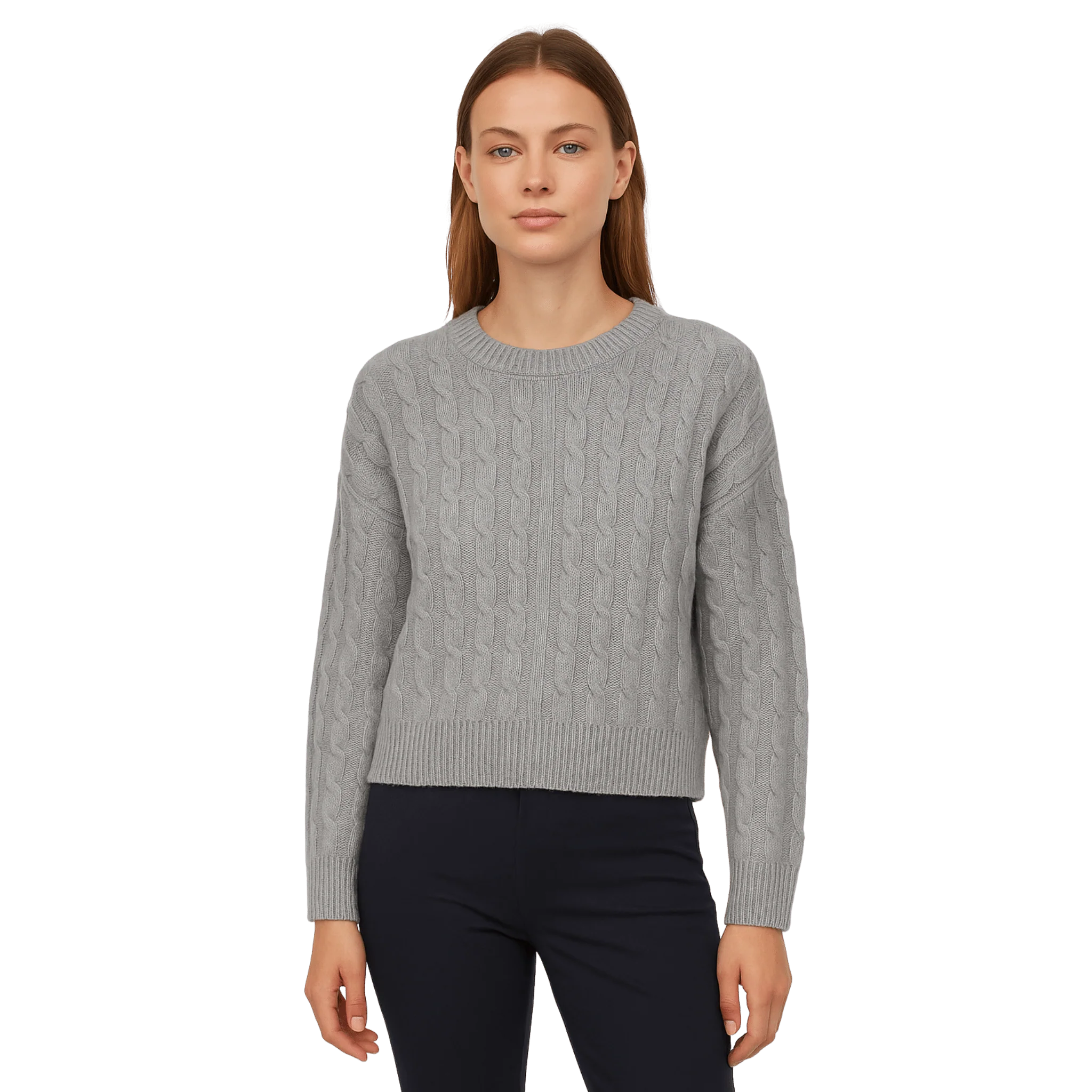 Cable Knit Crew Neck Sweater - Image 2