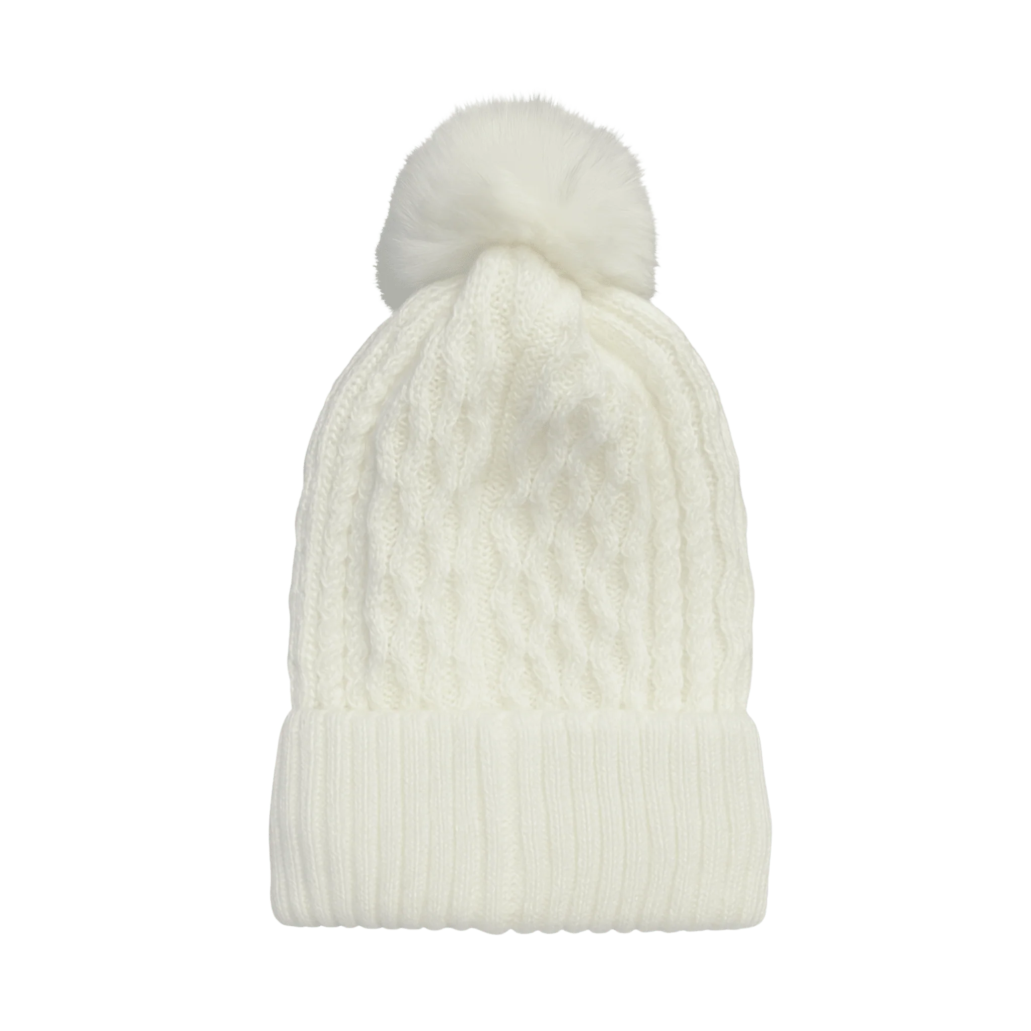 Cable-Knit Pom-Pom Beanie