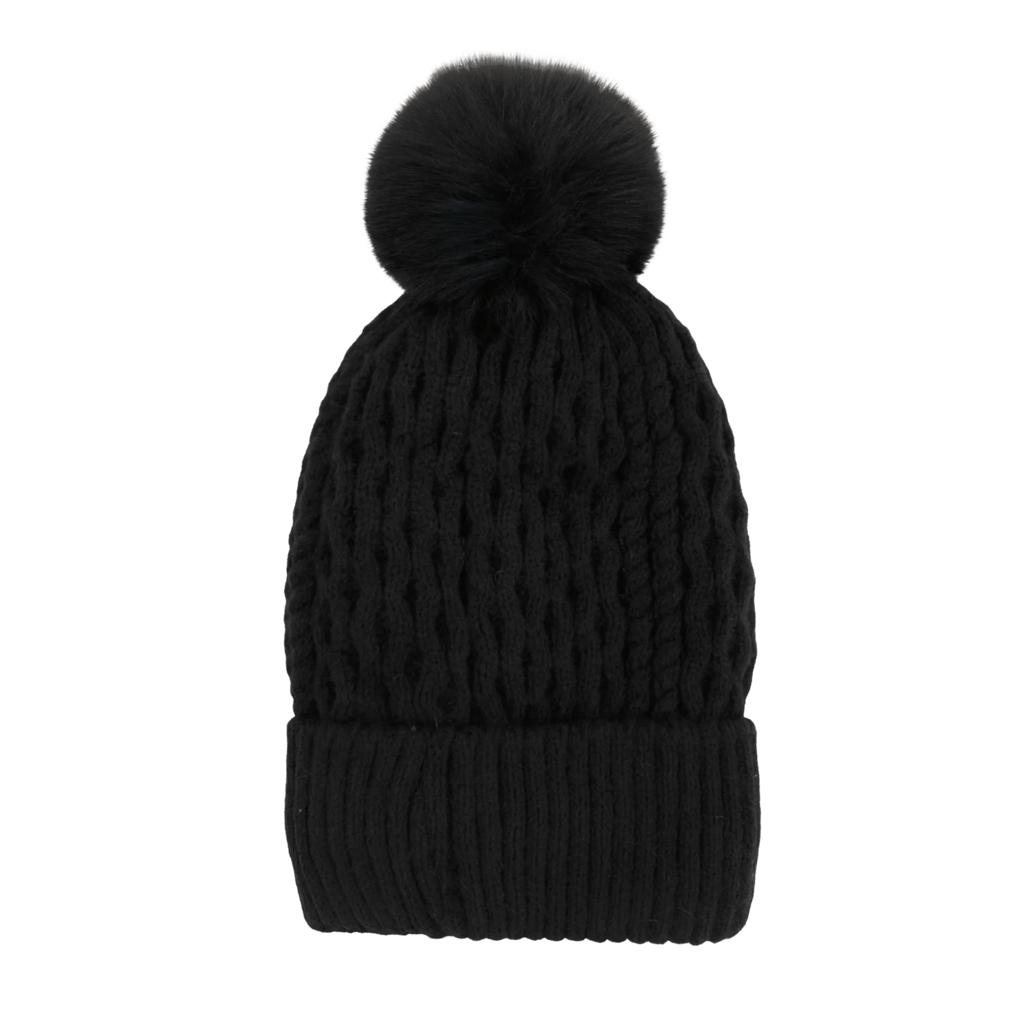 Cable-Knit Pom-Pom Beanie - Image 2