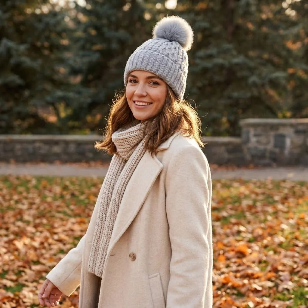 Cable-Knit Pom-Pom Beanie - Image 4