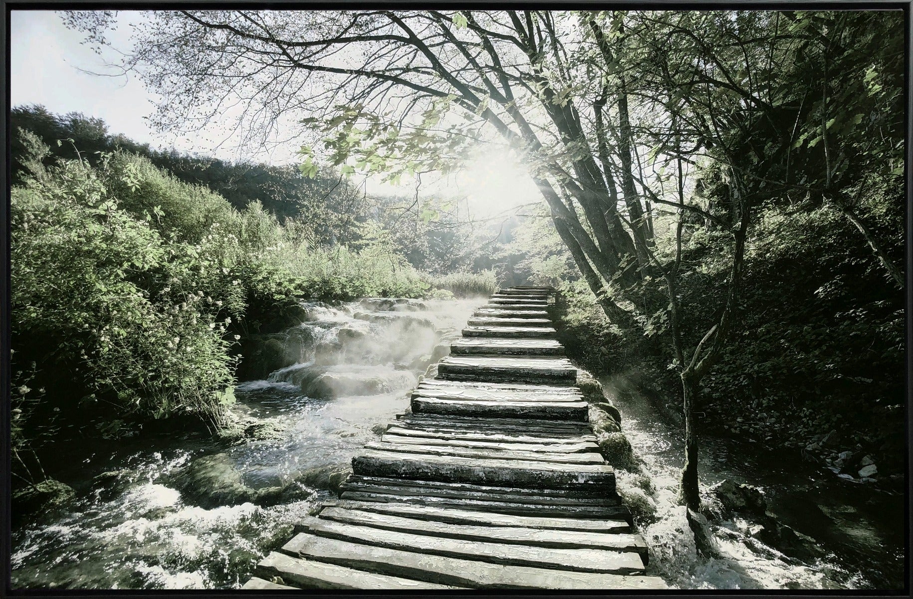 Canvas Forest Bridge & Path 75x115 W/frame - Image 3