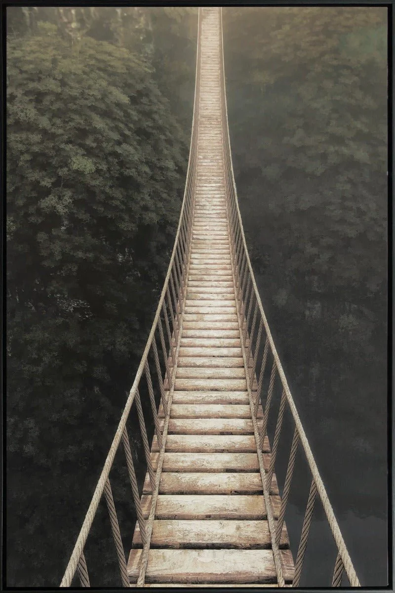 Canvas Forest Bridge & Path 75x115 W/frame - Image 4