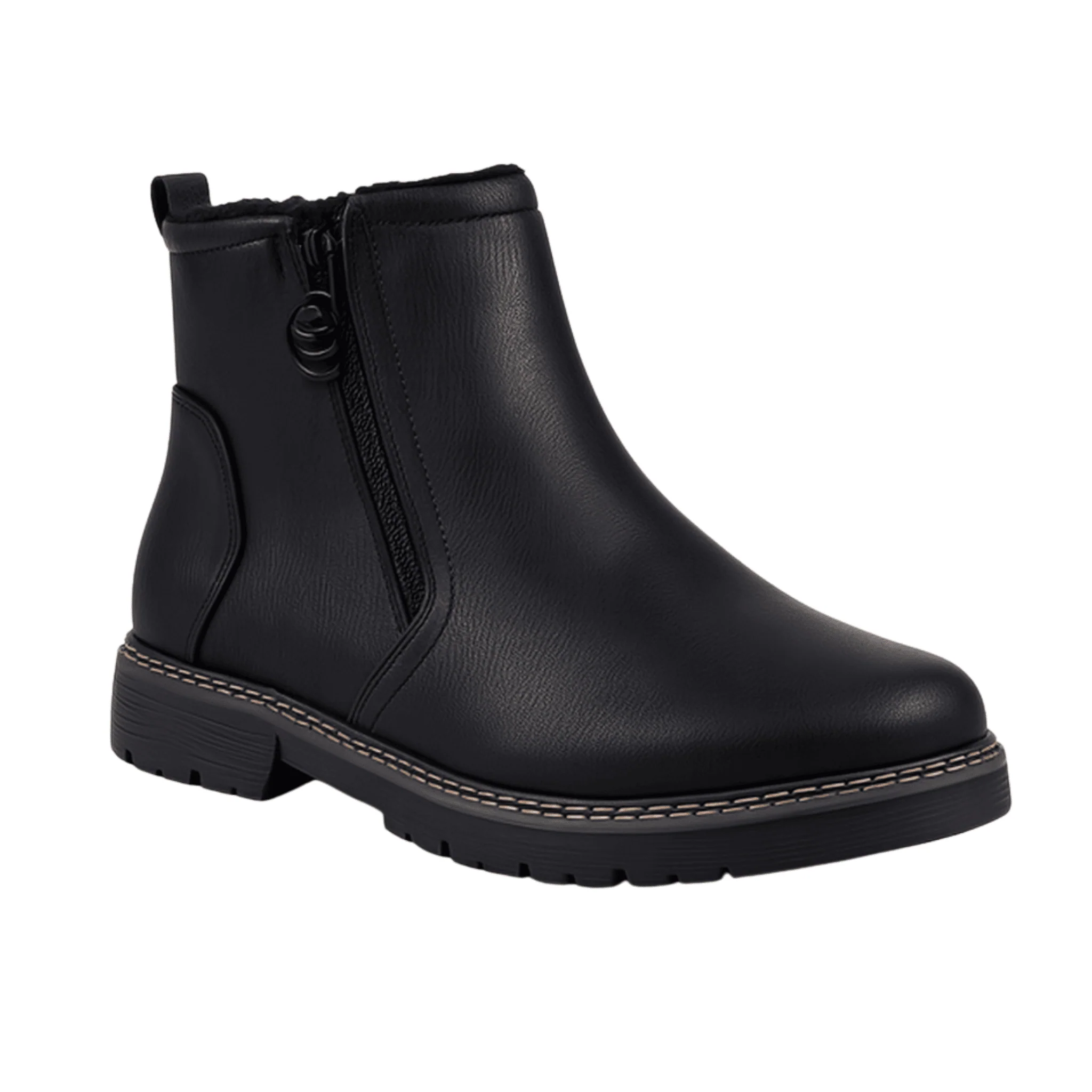 Classic Black Ankle Boots with Side Zipper