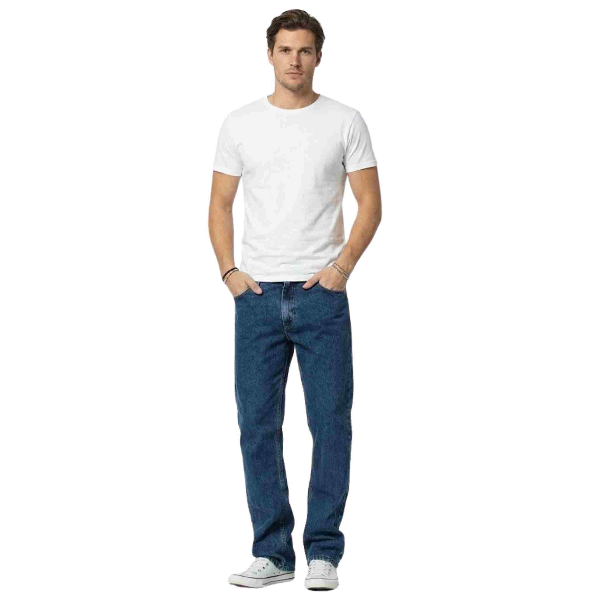 Classic Straight-Leg Denim Jeans