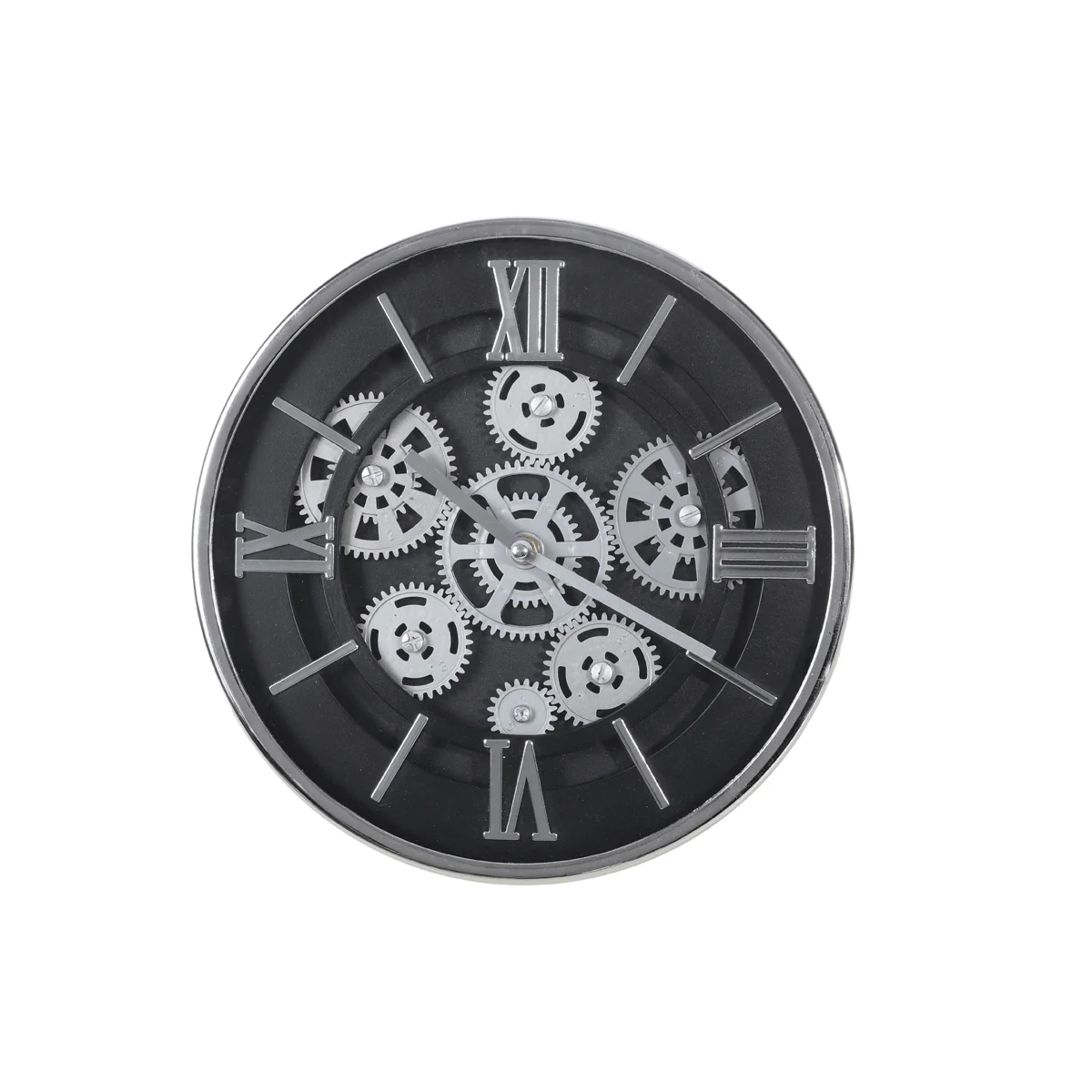 Clock With Moving Gears Dark Grey - Image 2