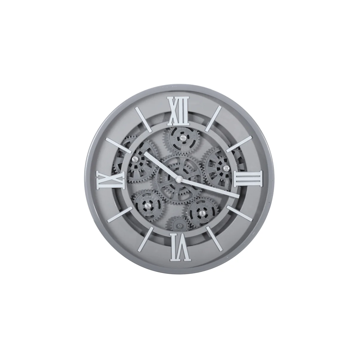 Clock With Moving Gears Light Grey - Image 2