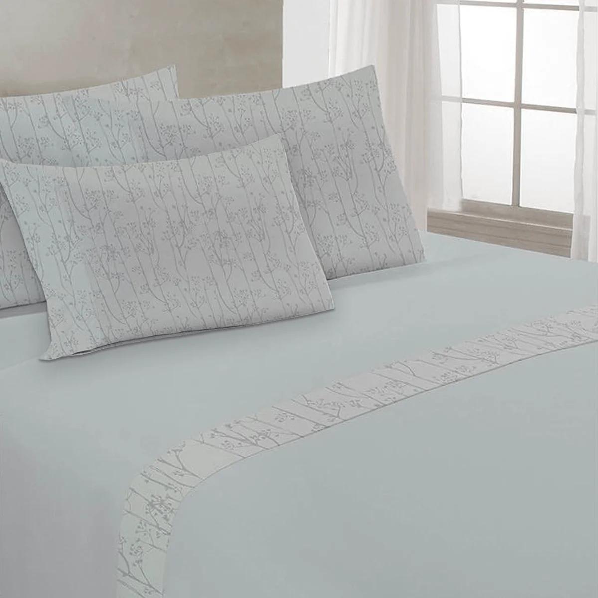 Comfort Sheet Set Printed Microfiber Hem And Pillowcases - Image 4