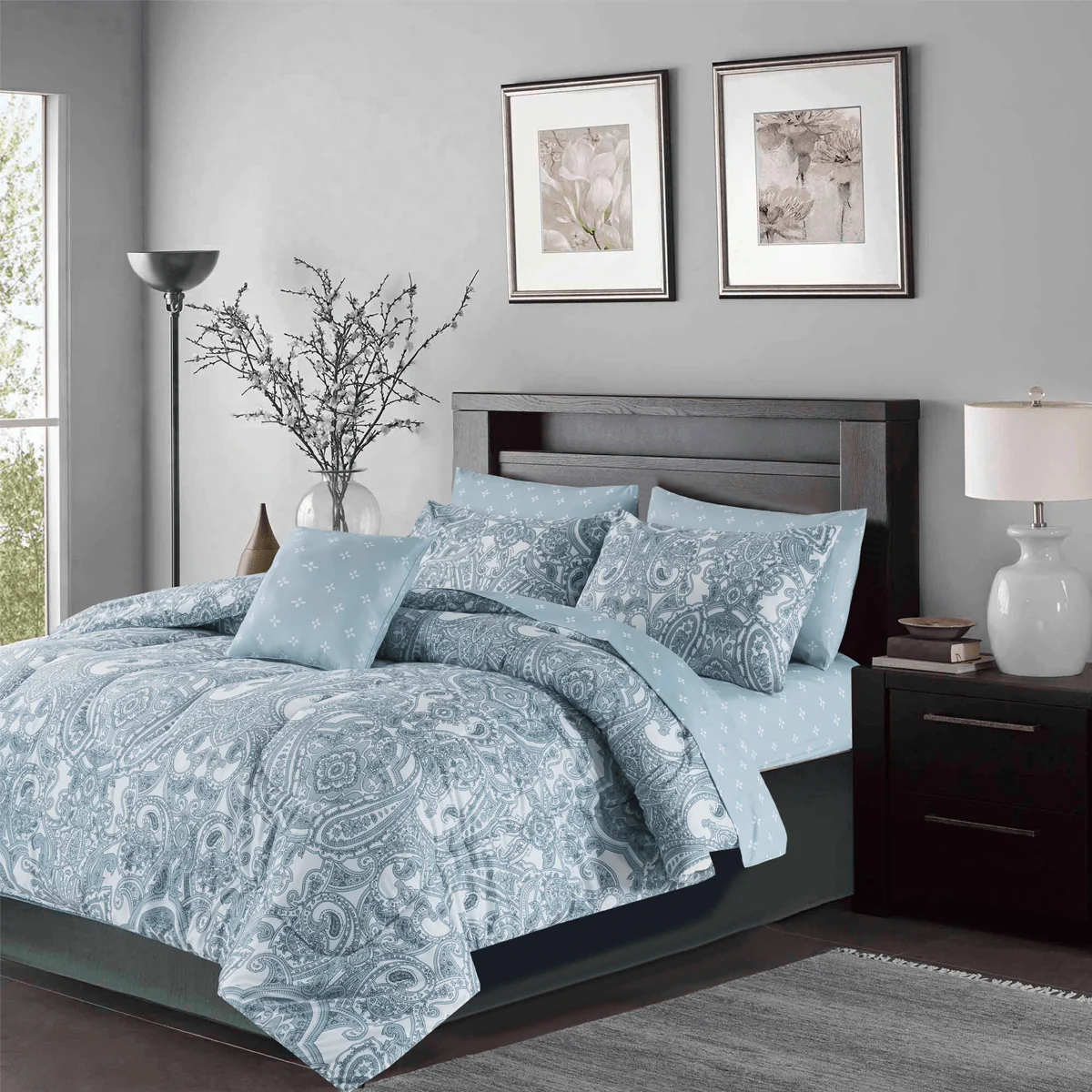 Comforter 8pc Anais Blue - Image 2
