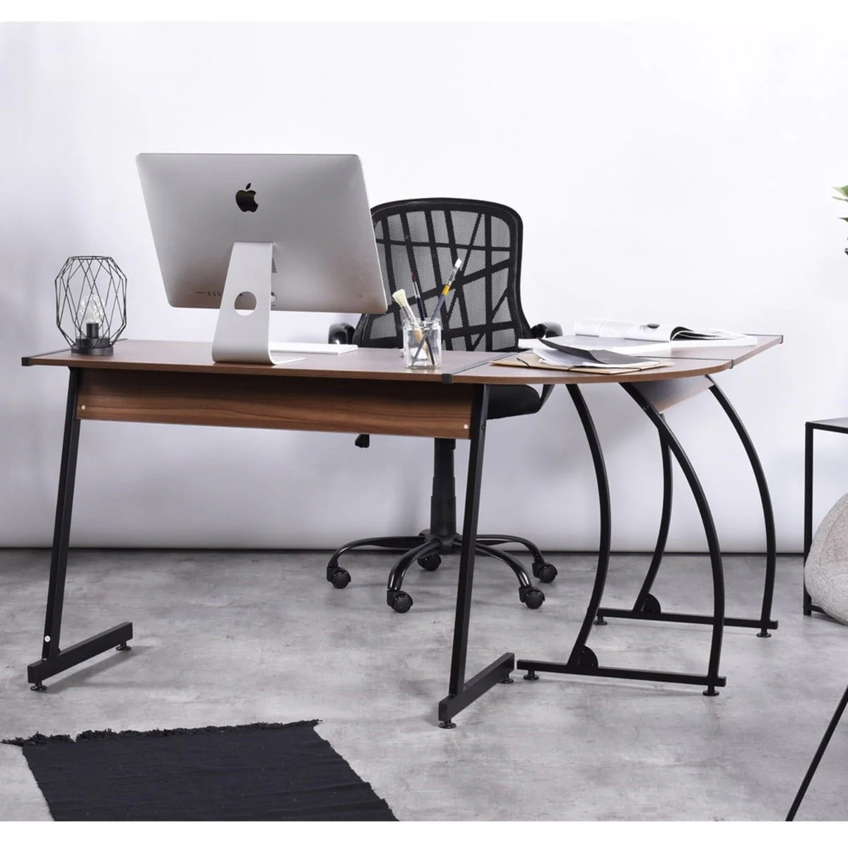 Arlette - Computer Office L-Shaped Desk with metal frame