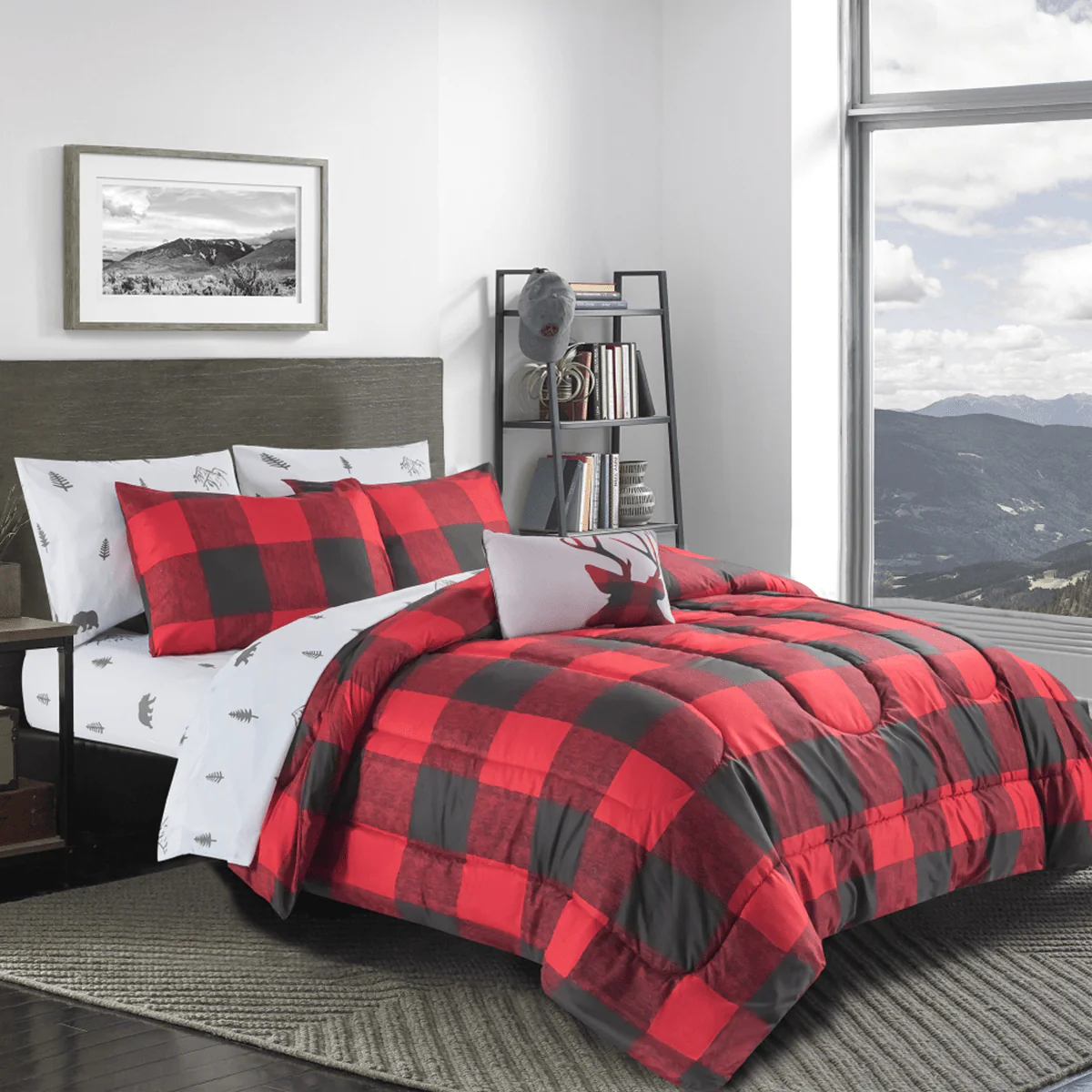 Cozy Chalet Comforter Red/black - Image 6