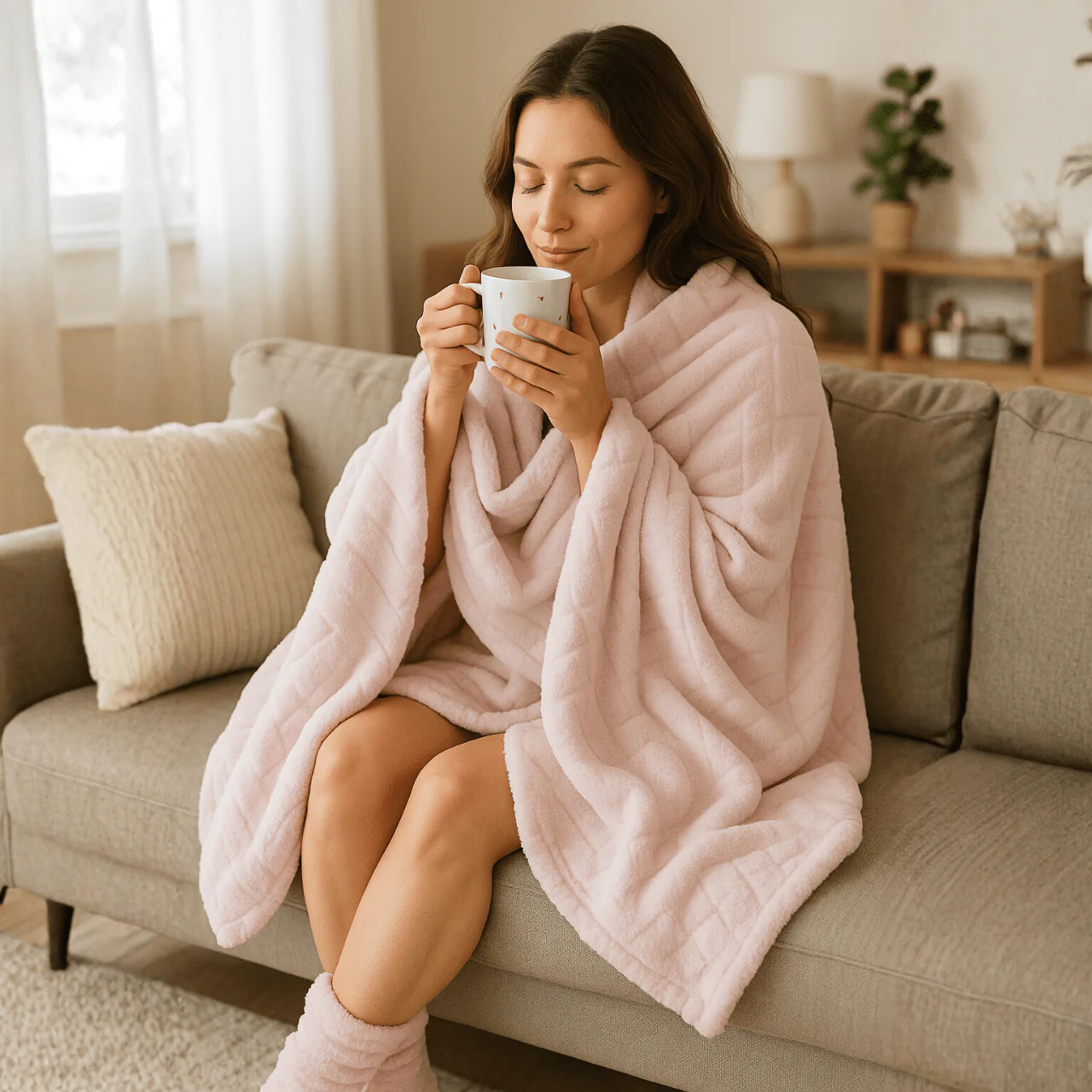 Cozy Gift Set – Blanket, Mug & Socks - Image 2
